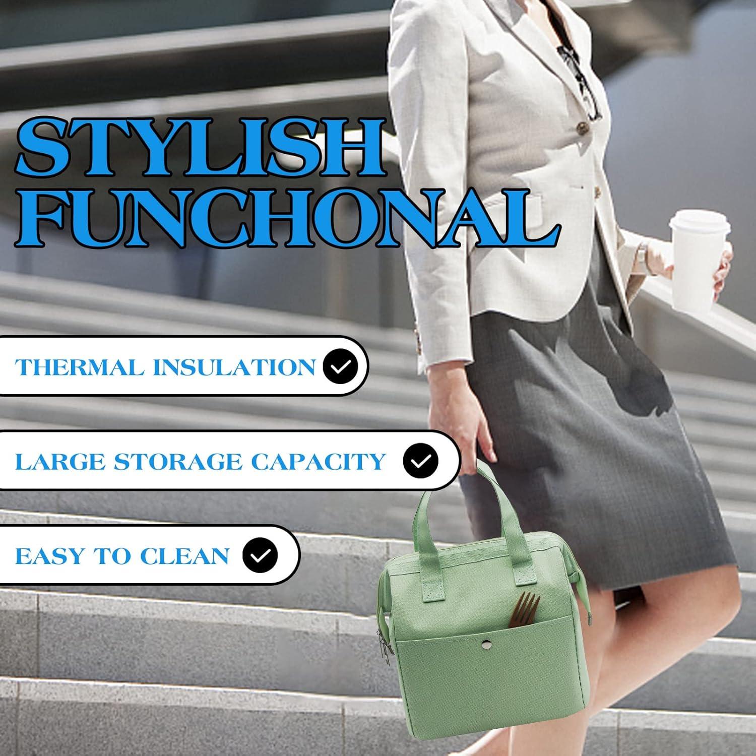 Bolsa de Almuerzo Aislada Mziart Verde Claro 9L Térmica