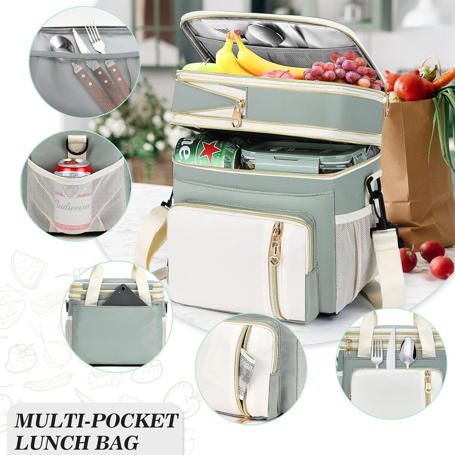 Caja de Almuerzo Aislada BAGNN 16L Verde Oliva Multi-compartimento