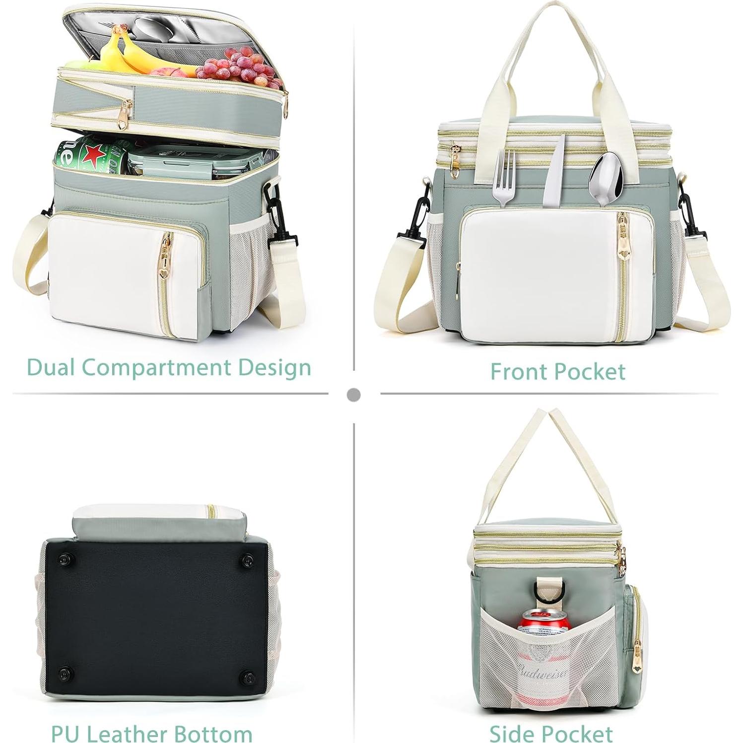 Caja de Almuerzo Aislada BAGNN 16L Verde Oliva Multi-compartimento