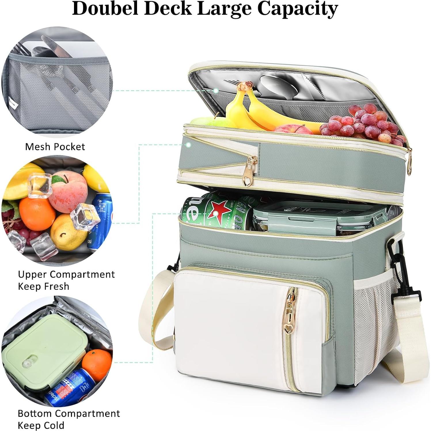 Caja de Almuerzo Aislada BAGNN 16L Verde Oliva Multi-compartimento