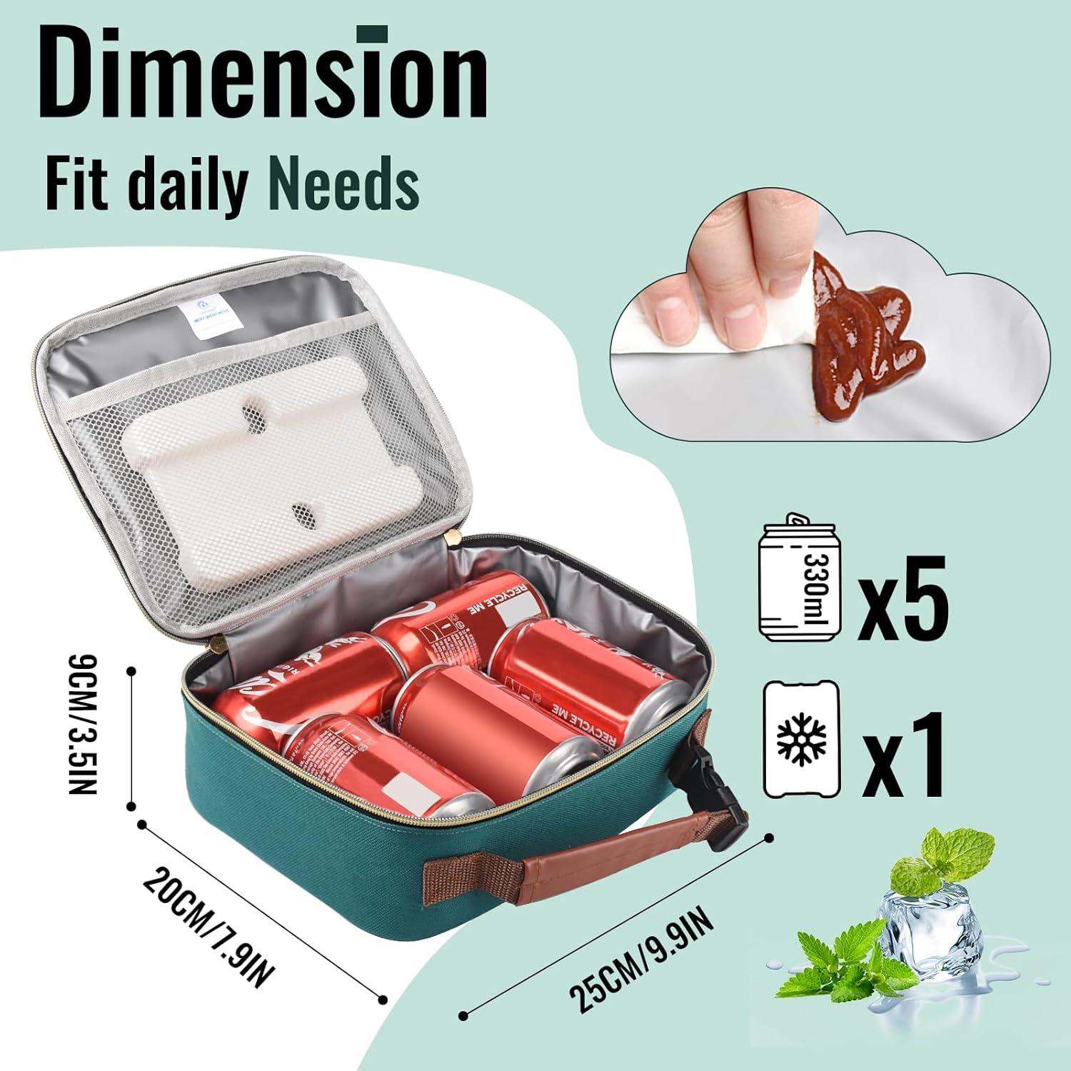 Caja de Almuerzo Genteen Verde Lago 5L Aislada Reutilizable