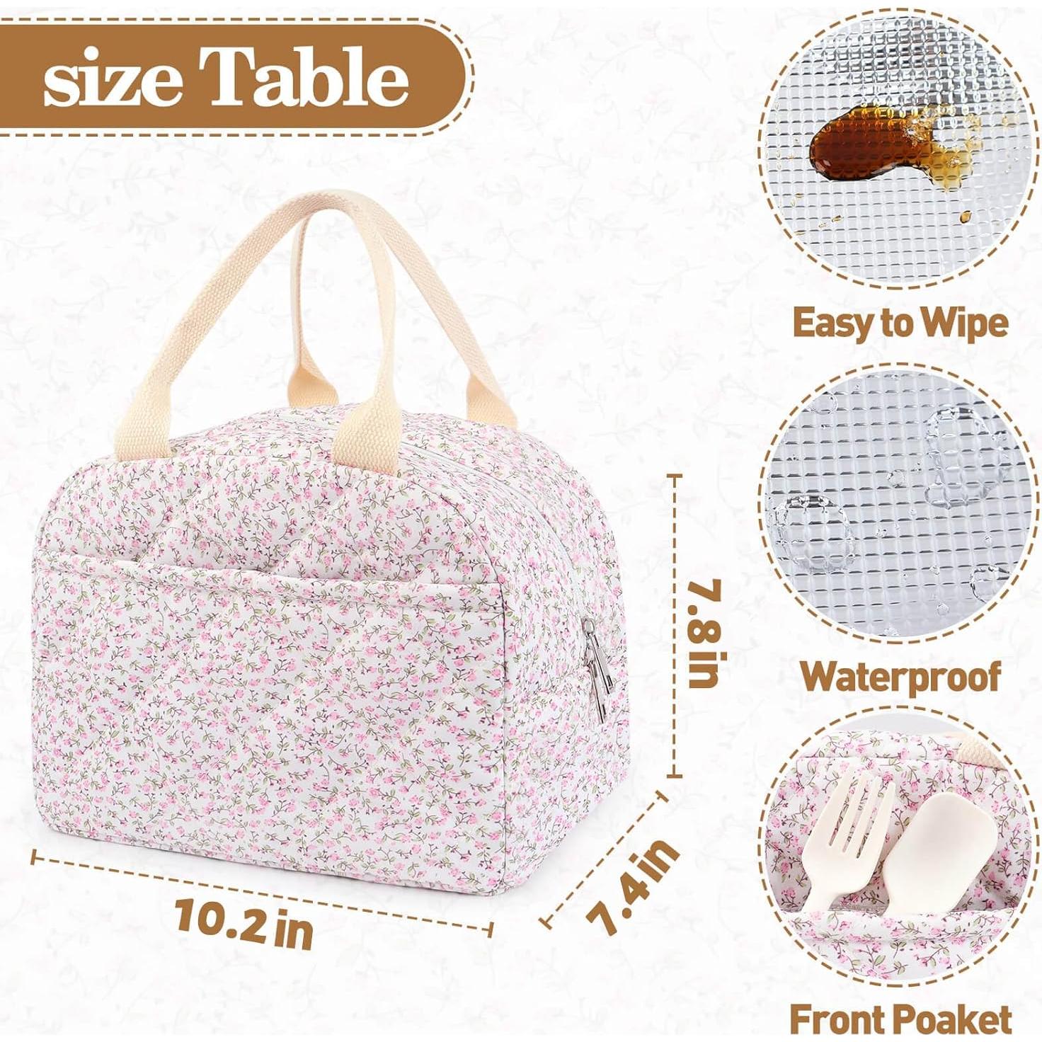 Bolsa de Almuerzo Aislada Dark Swan Floral Rosa 11L