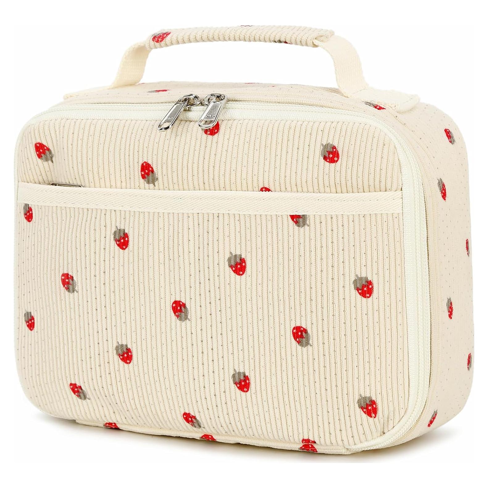 Bolsa de Almuerzo Aislada Bluboon Corduroy Fresa Beige 5L