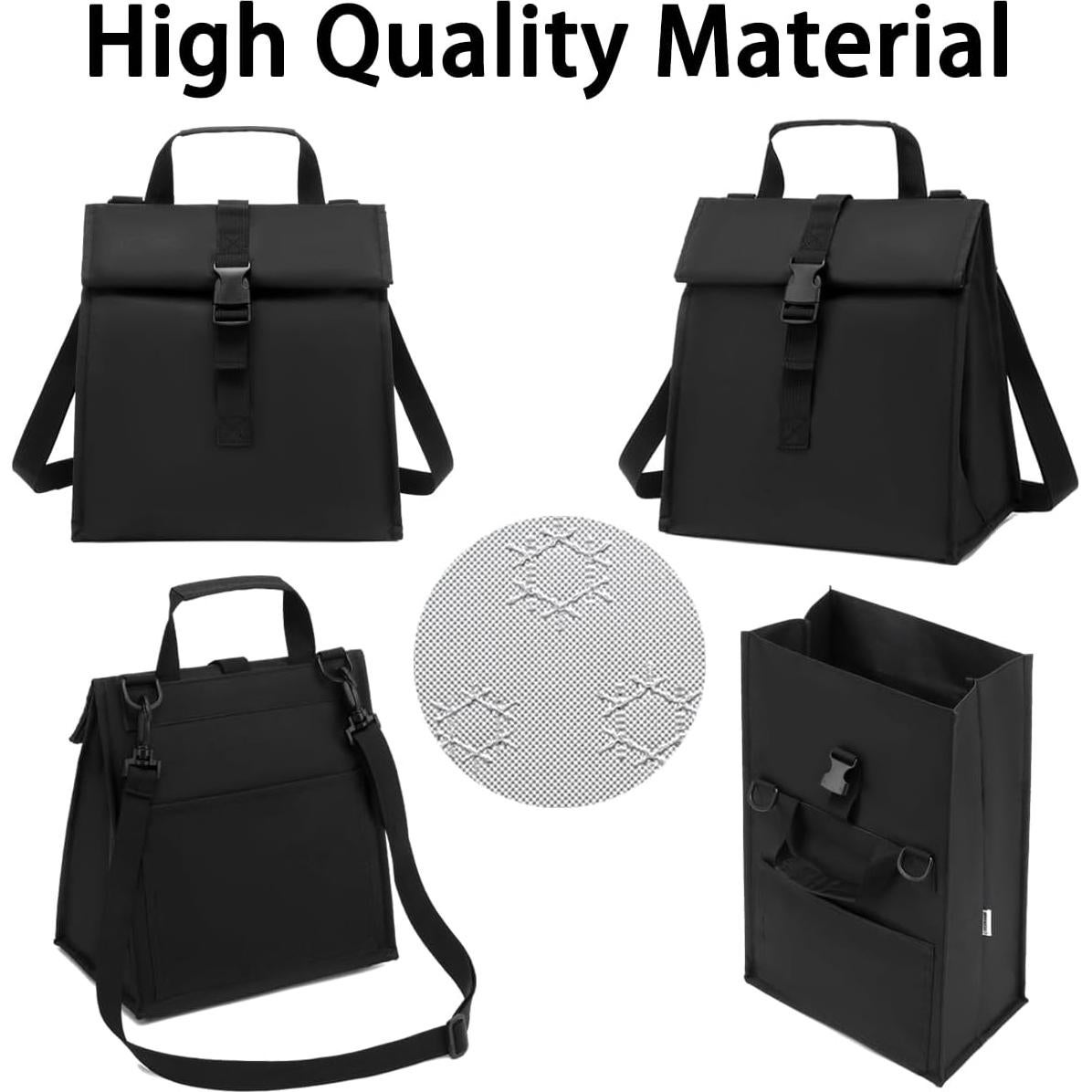 Bolsa de Almuerzo Aislada GYEUKHAM Negra 8.8L Ajustable