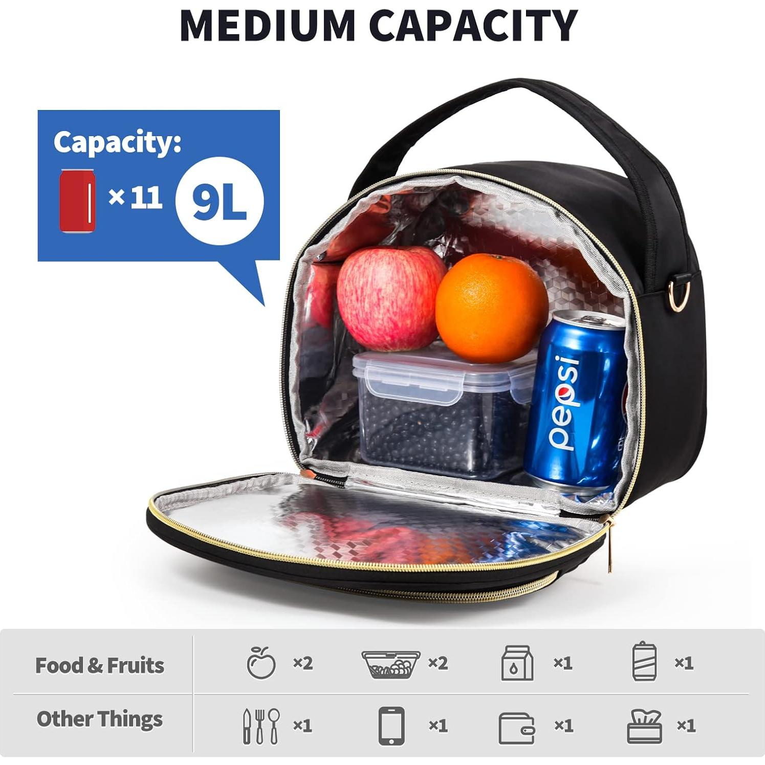 Bolsa Térmica LLEGASTE Negra para Almuerzo 9L Reutilizable