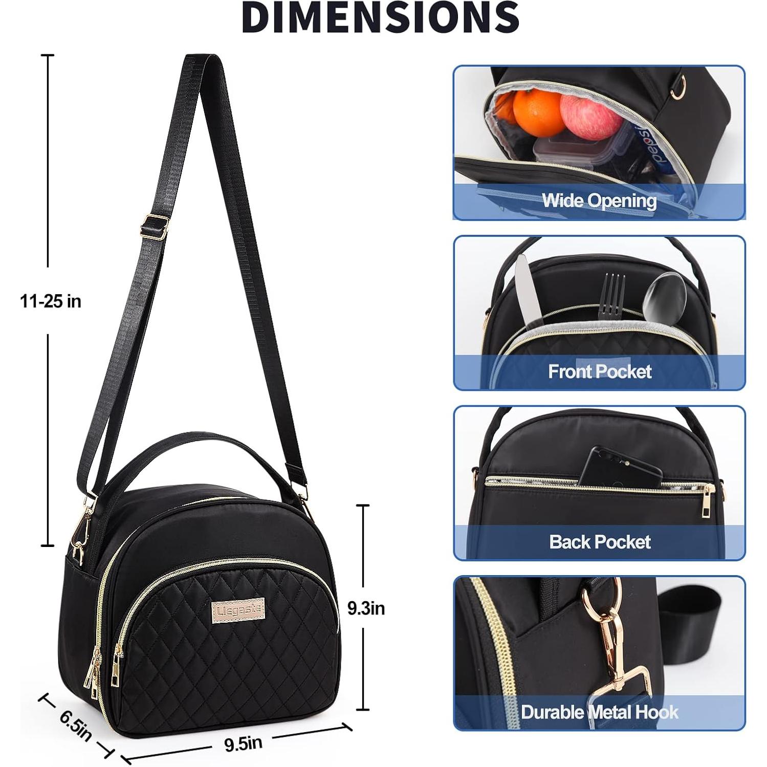 Bolsa Térmica LLEGASTE Negra para Almuerzo 9L Reutilizable