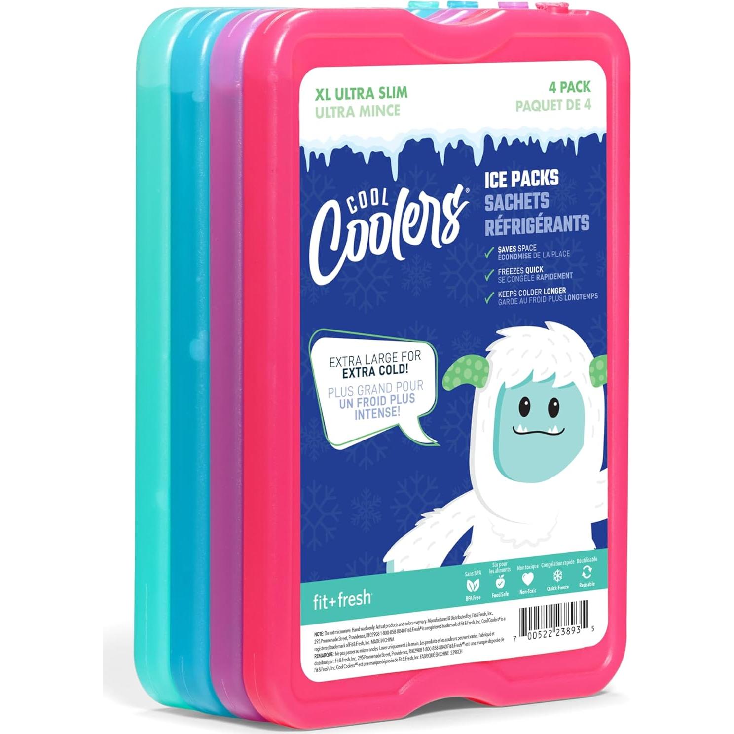 Paquete de Hielo XL Reutilizable Fit & Fresh 4 Piezas