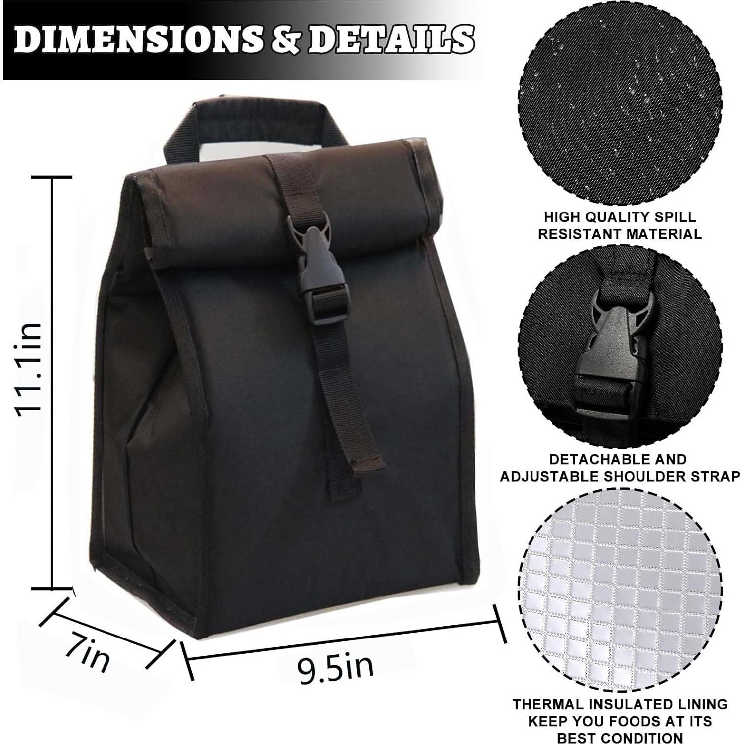 Bolsa de Almuerzo Aislada ZM-YOUTOO Negra 6L Plegable