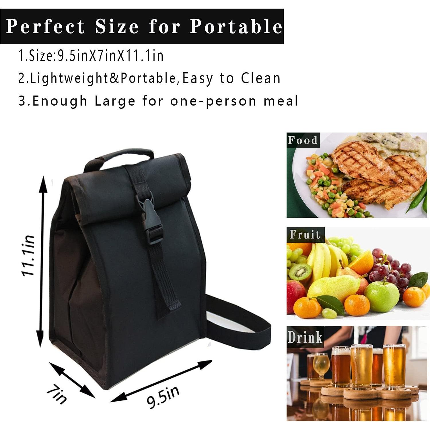 Bolsa de Almuerzo Aislada ZM-YOUTOO Negra 6L Plegable