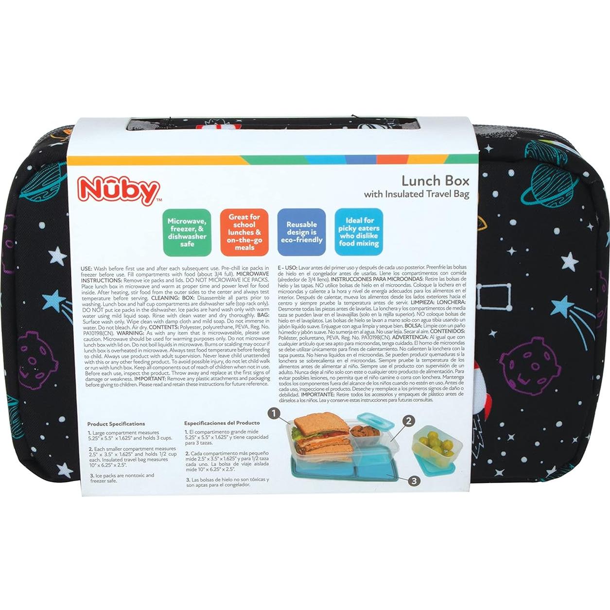 Caja de Almuerzo Nuby Galáctica con Bolsa Aislada 3+ Años