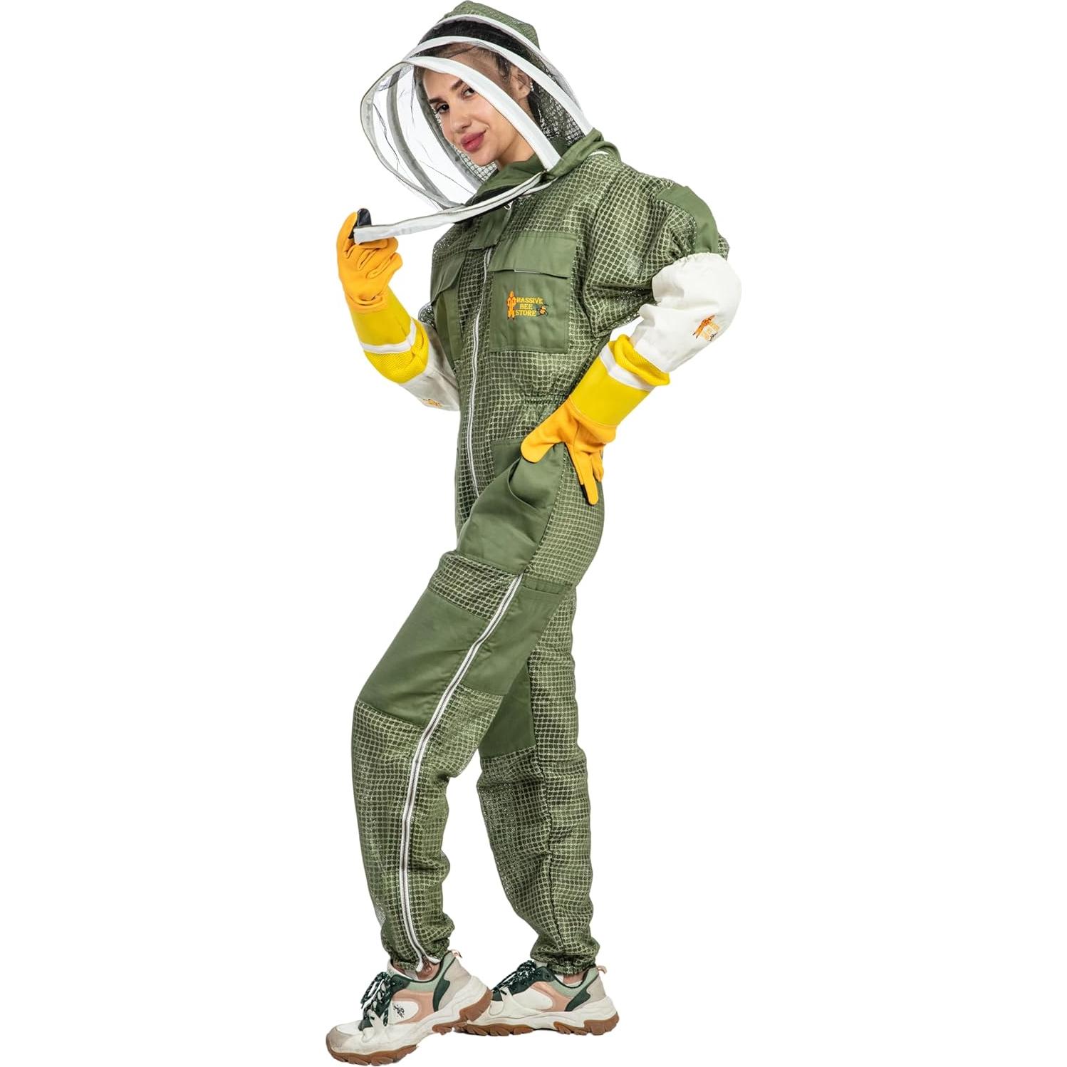 Traje de Apicultura Ventilado Massive Bee 4X Grande Verde Oliva