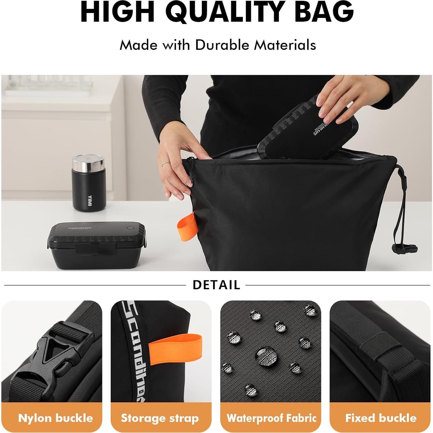 Bolsa de Almuerzo Scandihome Negra Aislante 3.72L