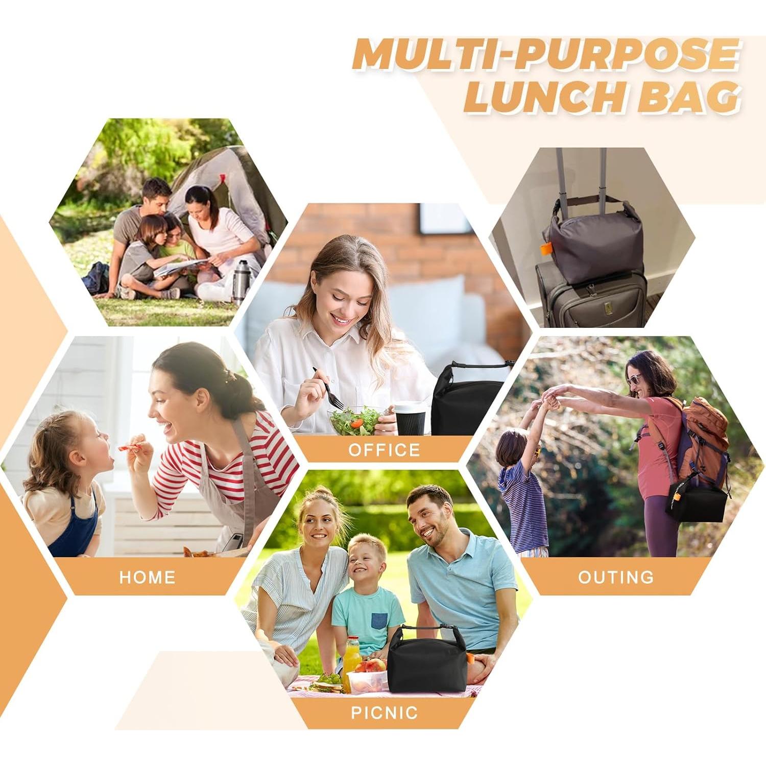 Bolsa de Almuerzo Scandihome Negra Aislante 3.72L