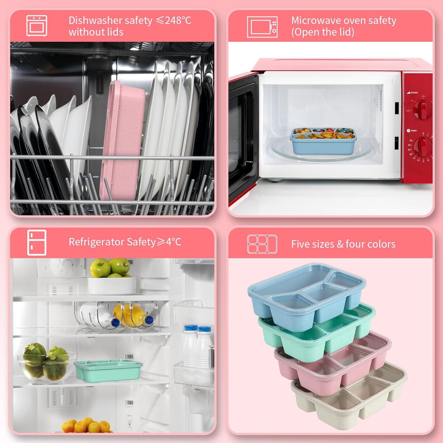 Bento Box XGXN 4 Compartimentos 1300ml Apto Microondas