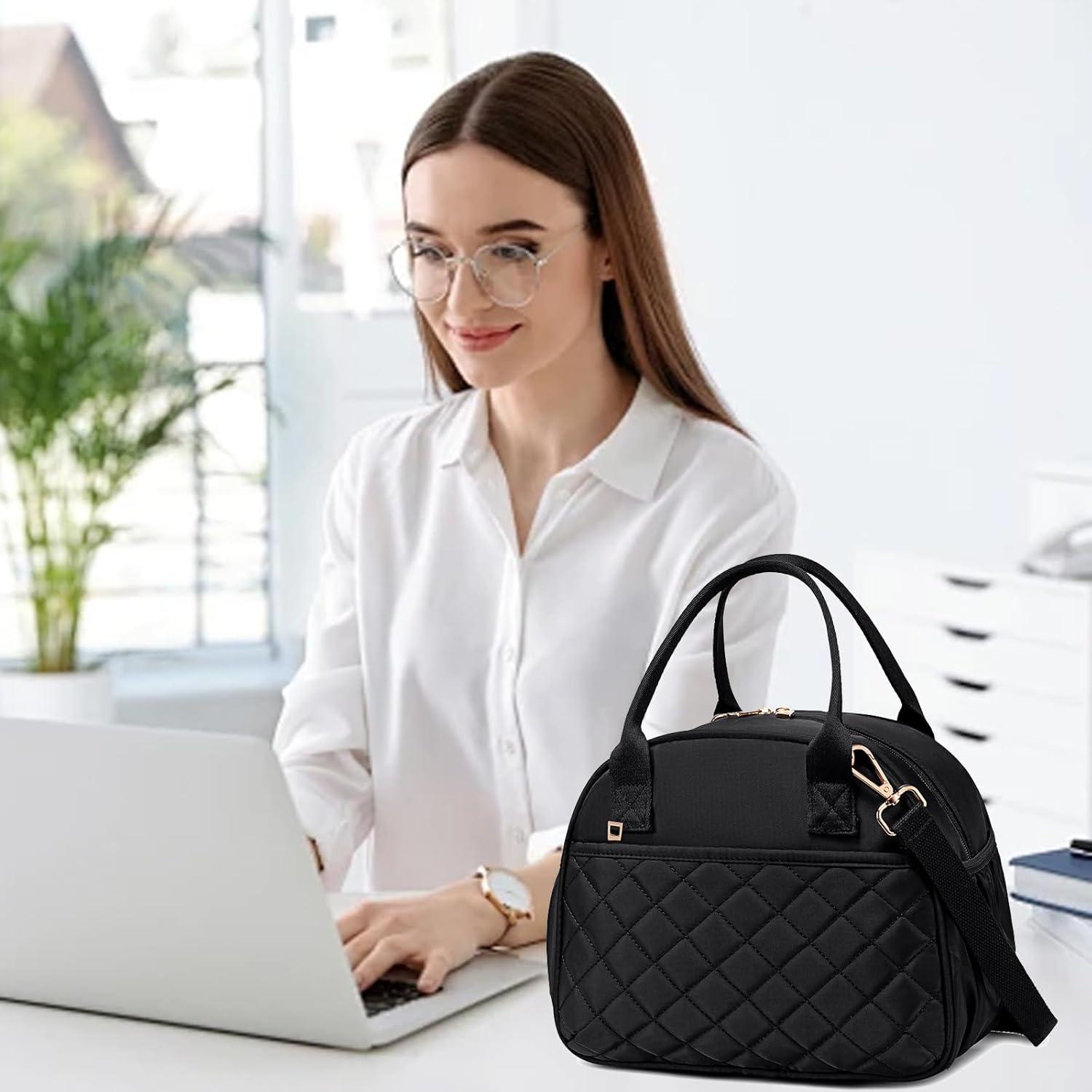 BTOOP Bolsa de Almuerzo Aislada Negra 9.15L con Correa Ajustable