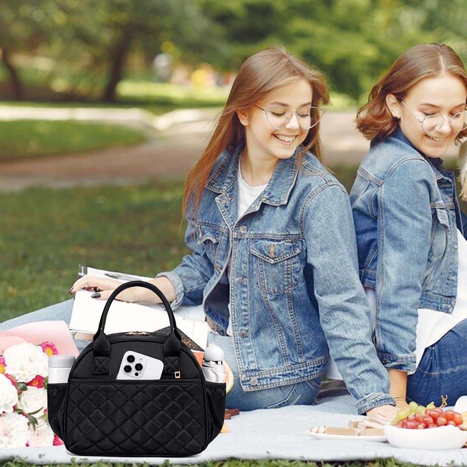 BTOOP Bolsa de Almuerzo Aislada Negra 9.15L con Correa Ajustable