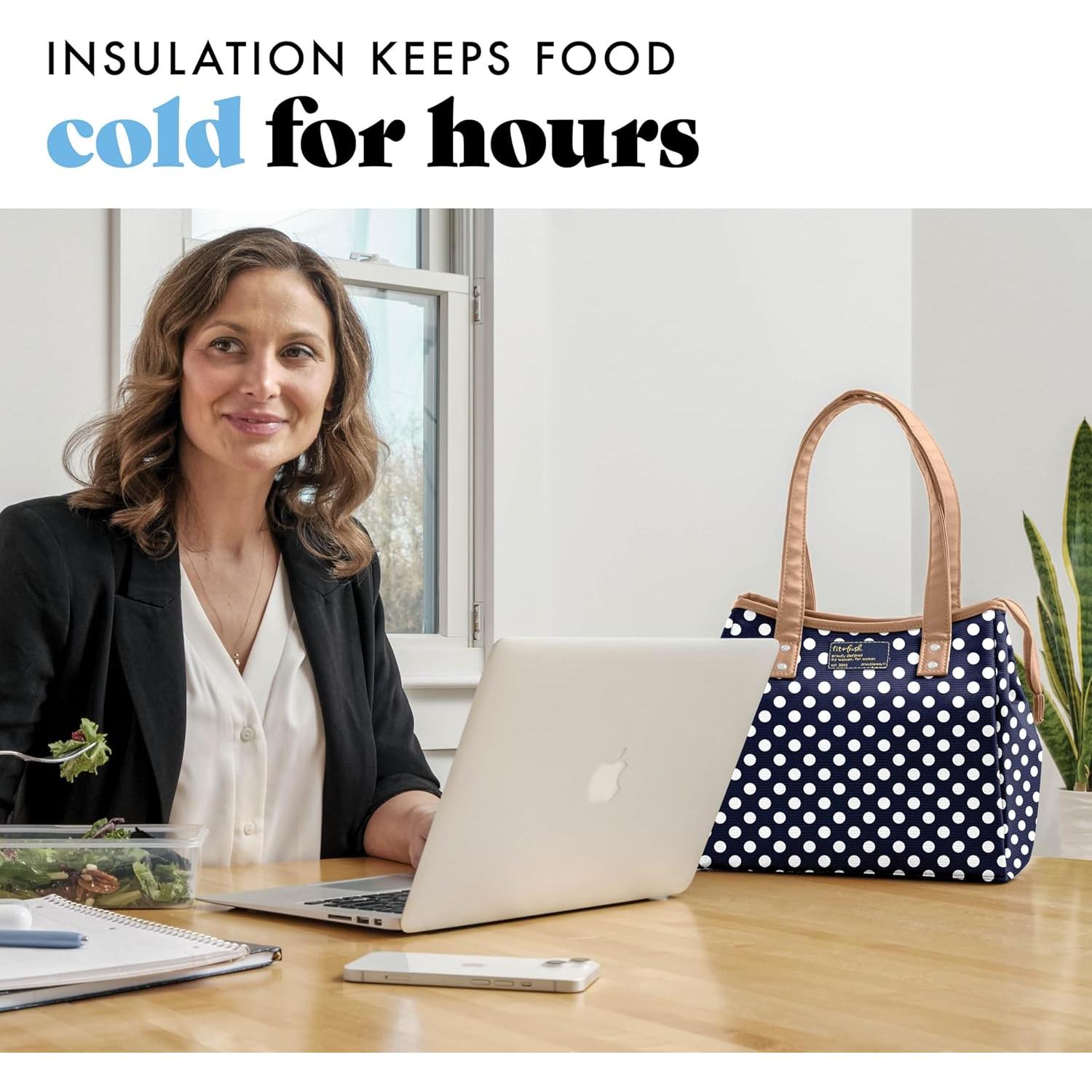 Bolsa de Almuerzo Aislada Fit & Fresh Punto Marino 4 Piezas