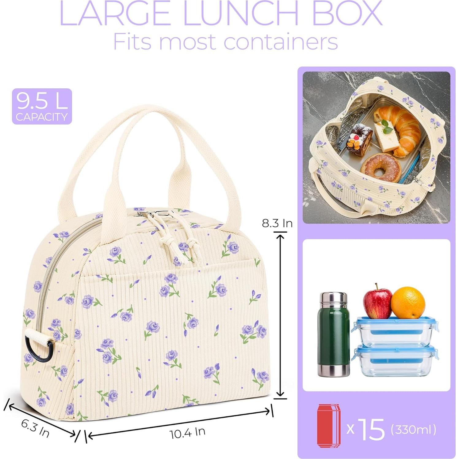 Bolsa de Almuerzo WOBAGMEN Floral Aislada 12 oz