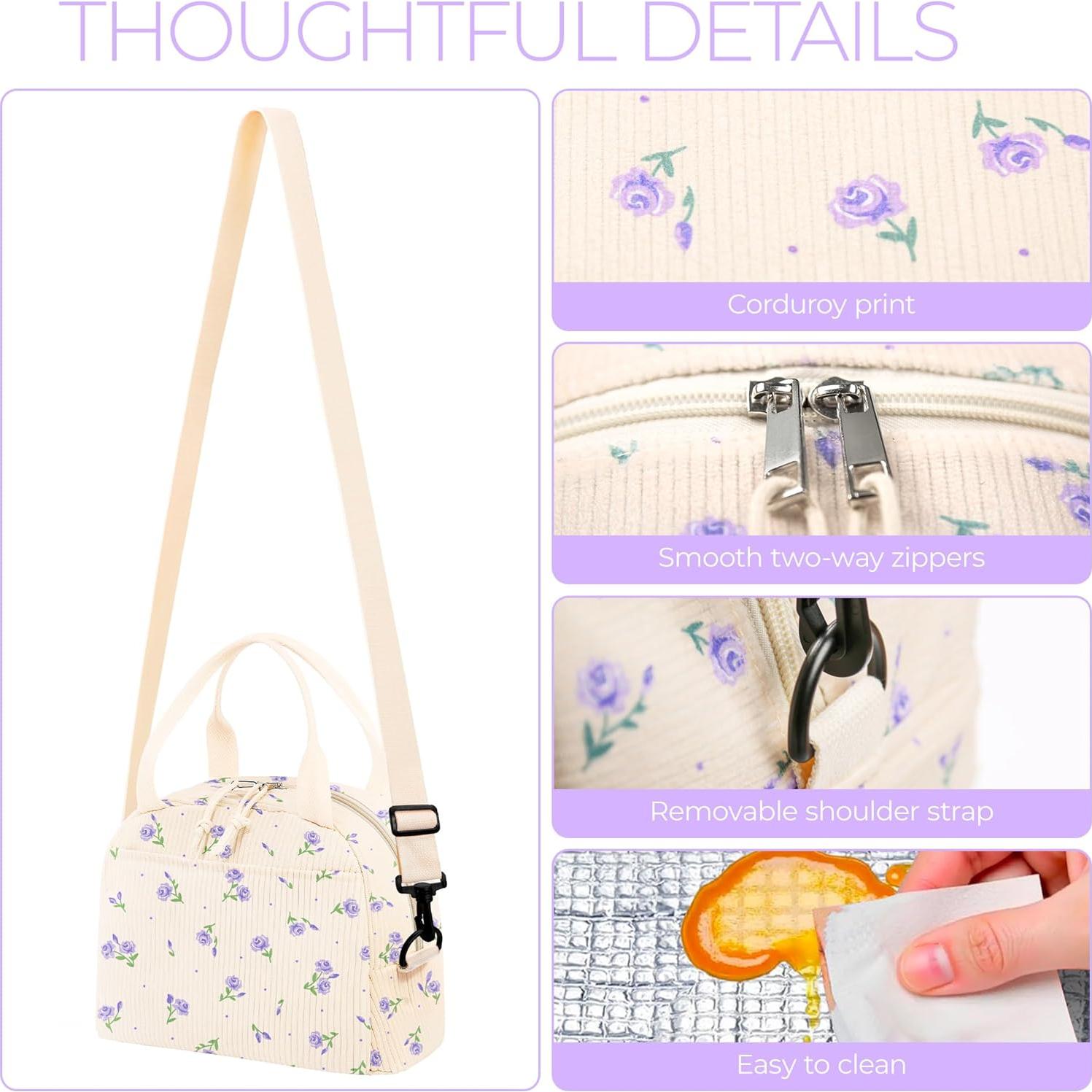 Bolsa de Almuerzo WOBAGMEN Floral Aislada 12 oz