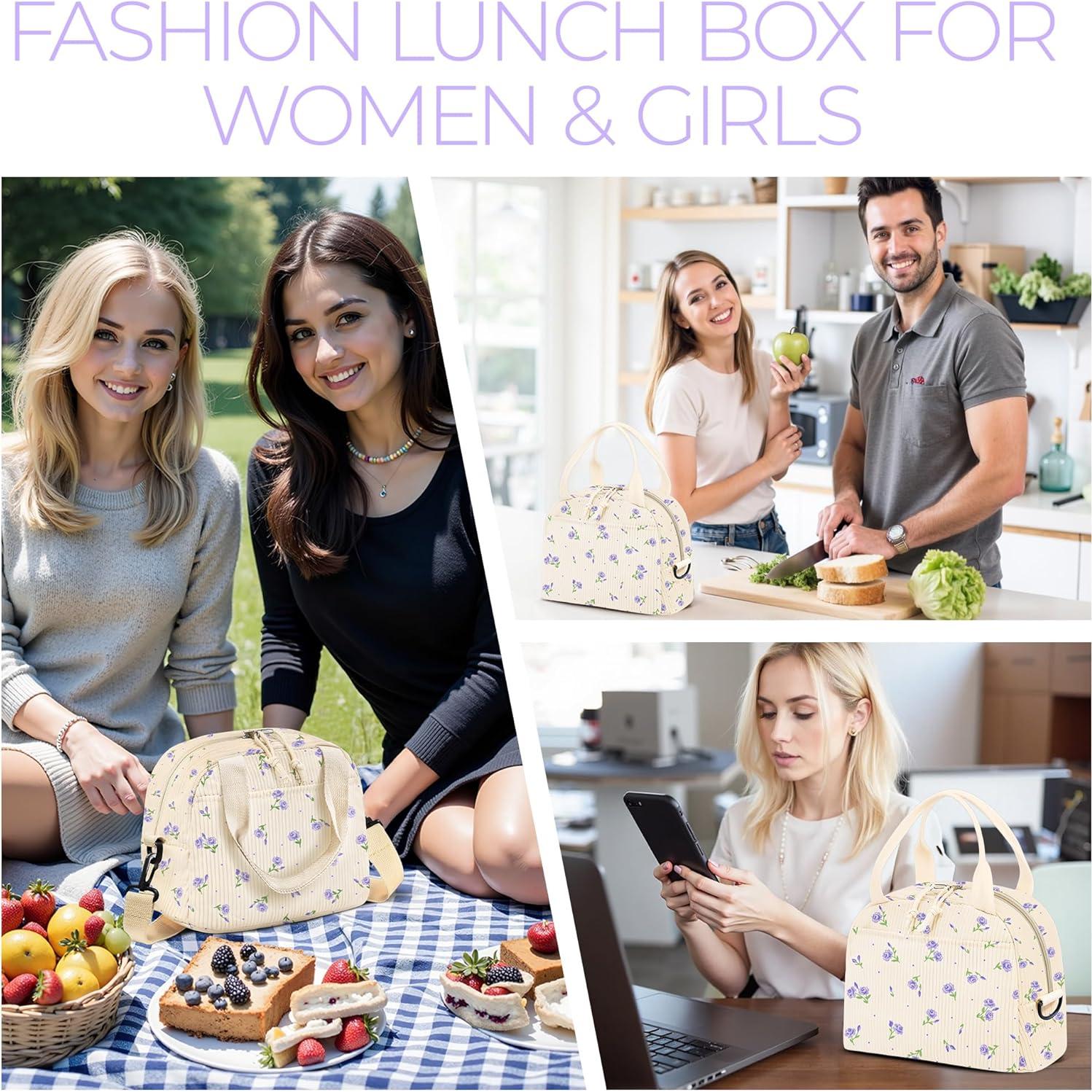 Bolsa de Almuerzo WOBAGMEN Floral Aislada 12 oz