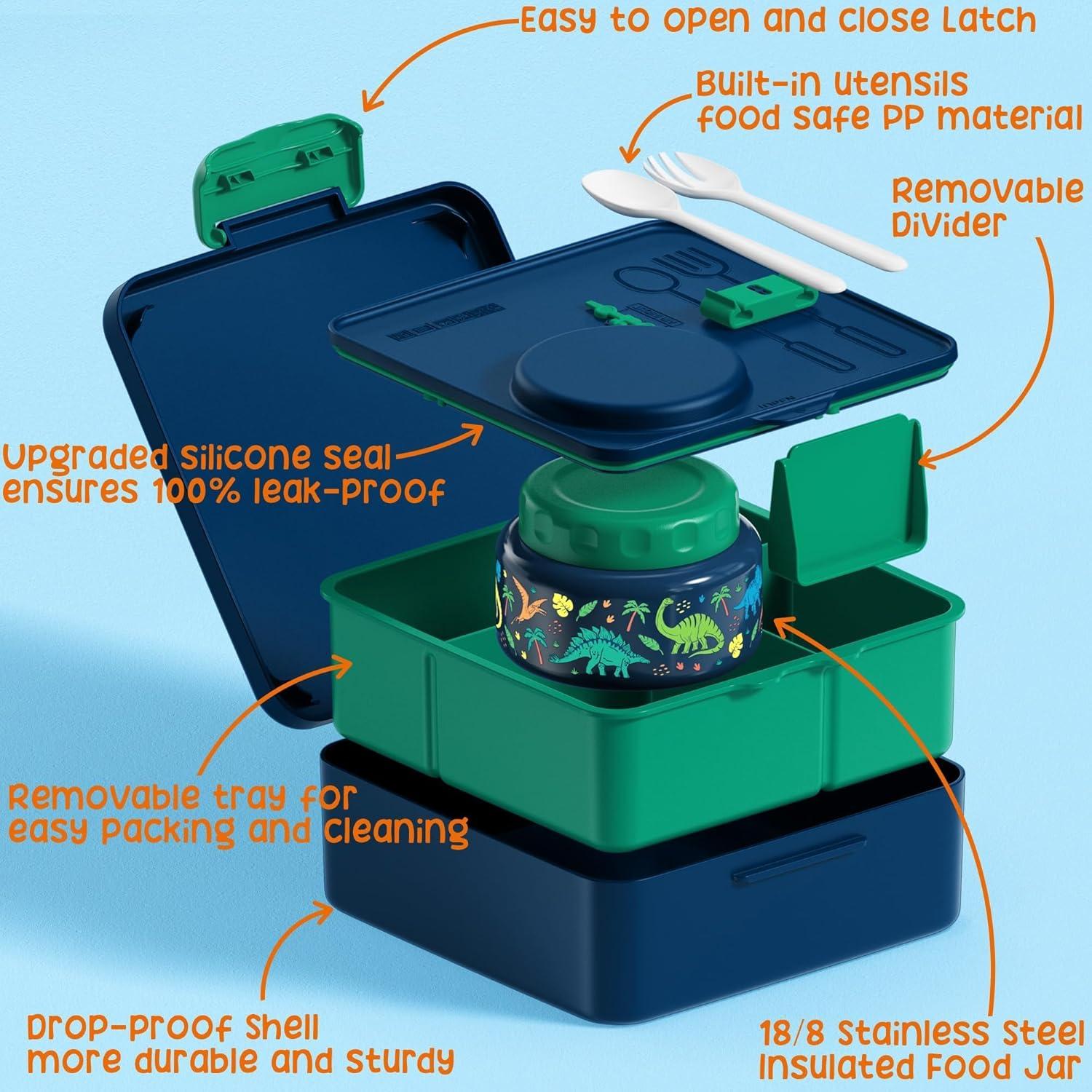 Caja Bento Fimibuke 60 OZ con Termo 8 OZ para Niños