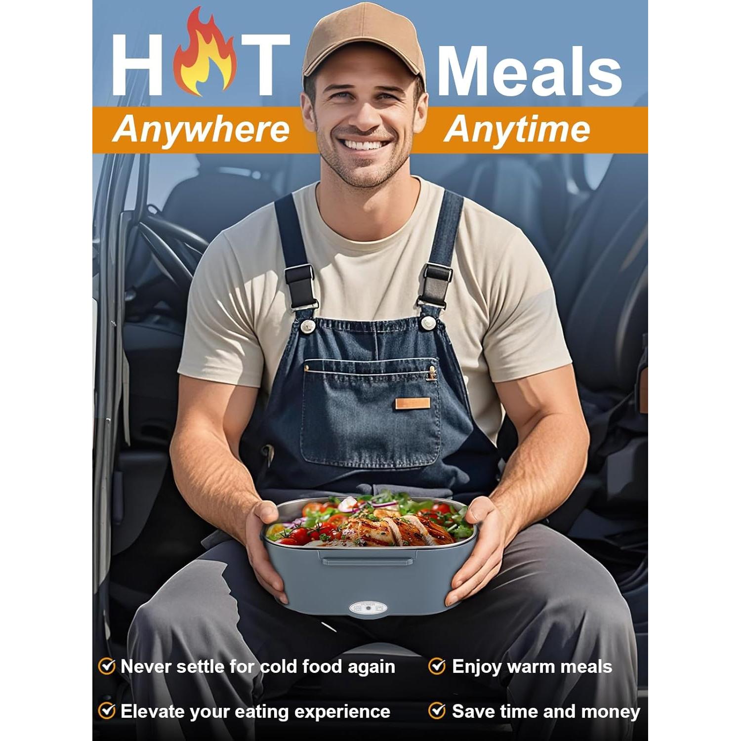 Caja de Almuerzo Eléctrica NestDin 1.5L Acero Inoxidable Azul