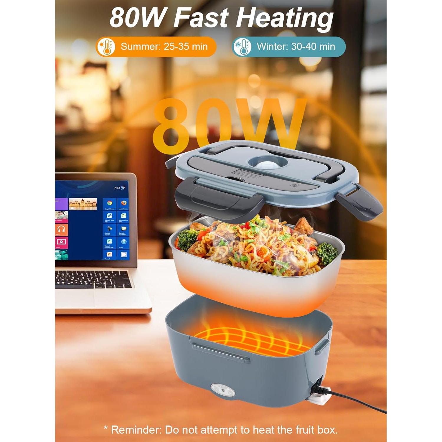 Caja de Almuerzo Eléctrica NestDin 1.5L Acero Inoxidable Azul