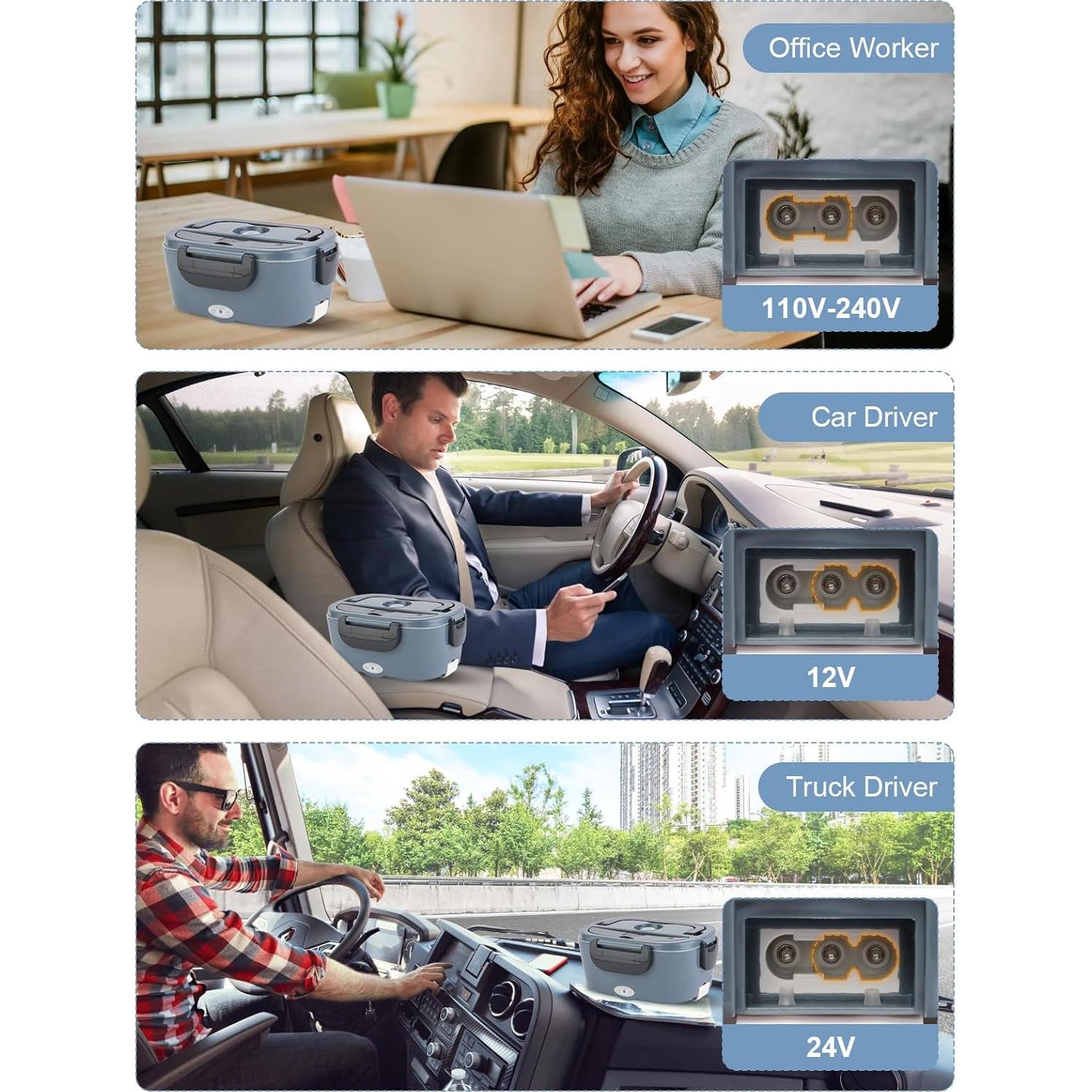 Caja de Almuerzo Eléctrica NestDin 1.5L Acero Inoxidable Azul