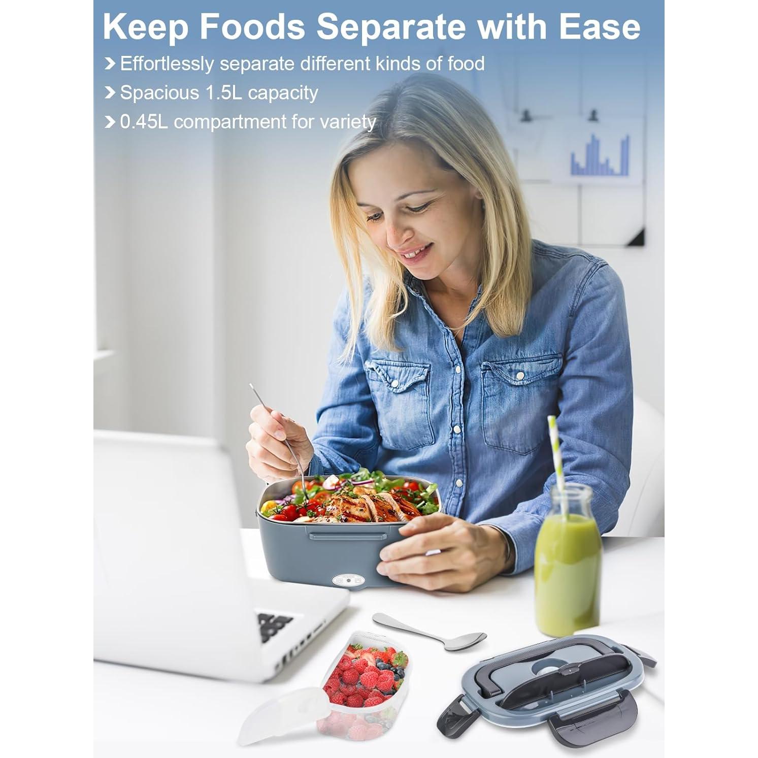 Caja de Almuerzo Eléctrica NestDin 1.5L Acero Inoxidable Azul