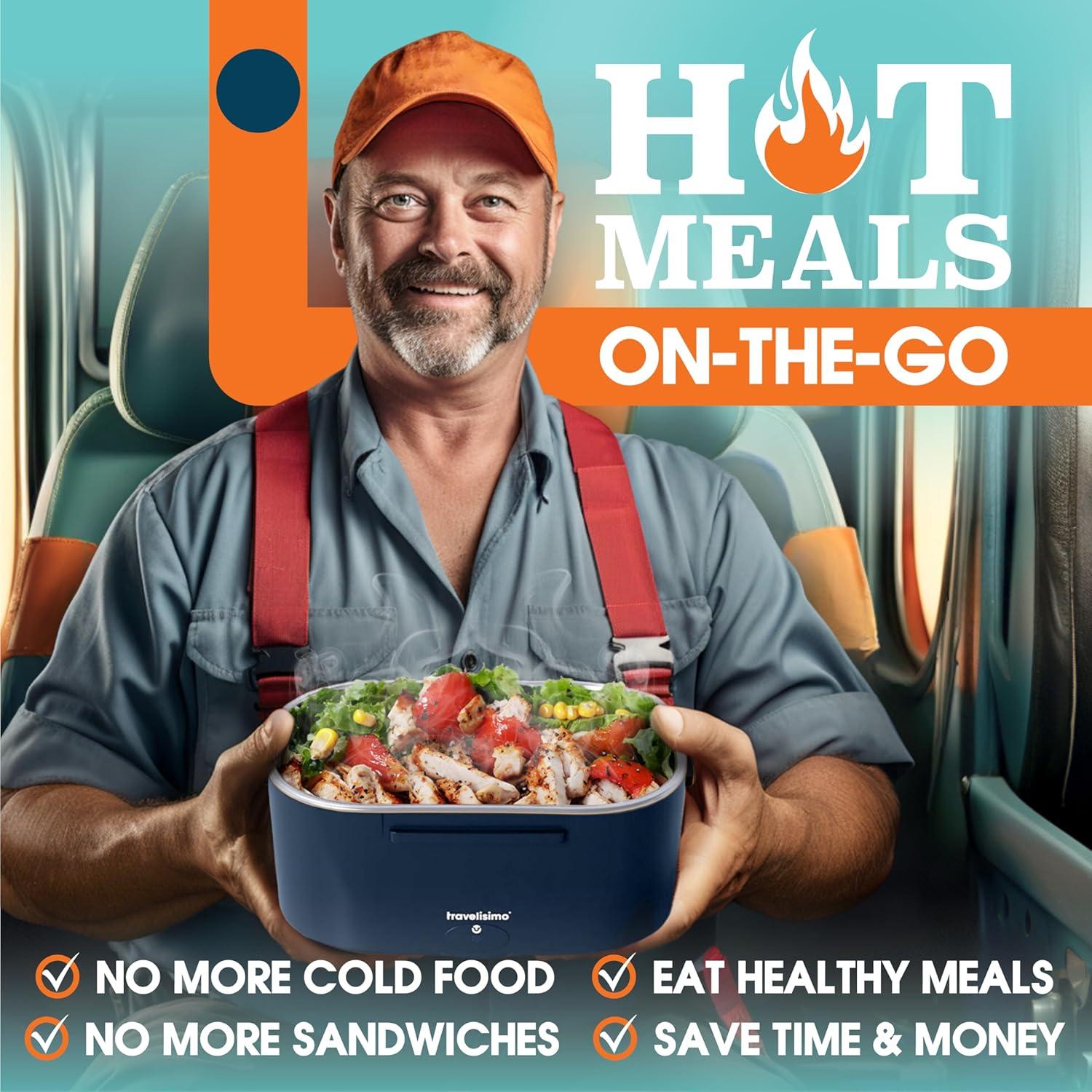 Caja de Almuerzo Eléctrica Travelisimo 1.5L Acero Inoxidable