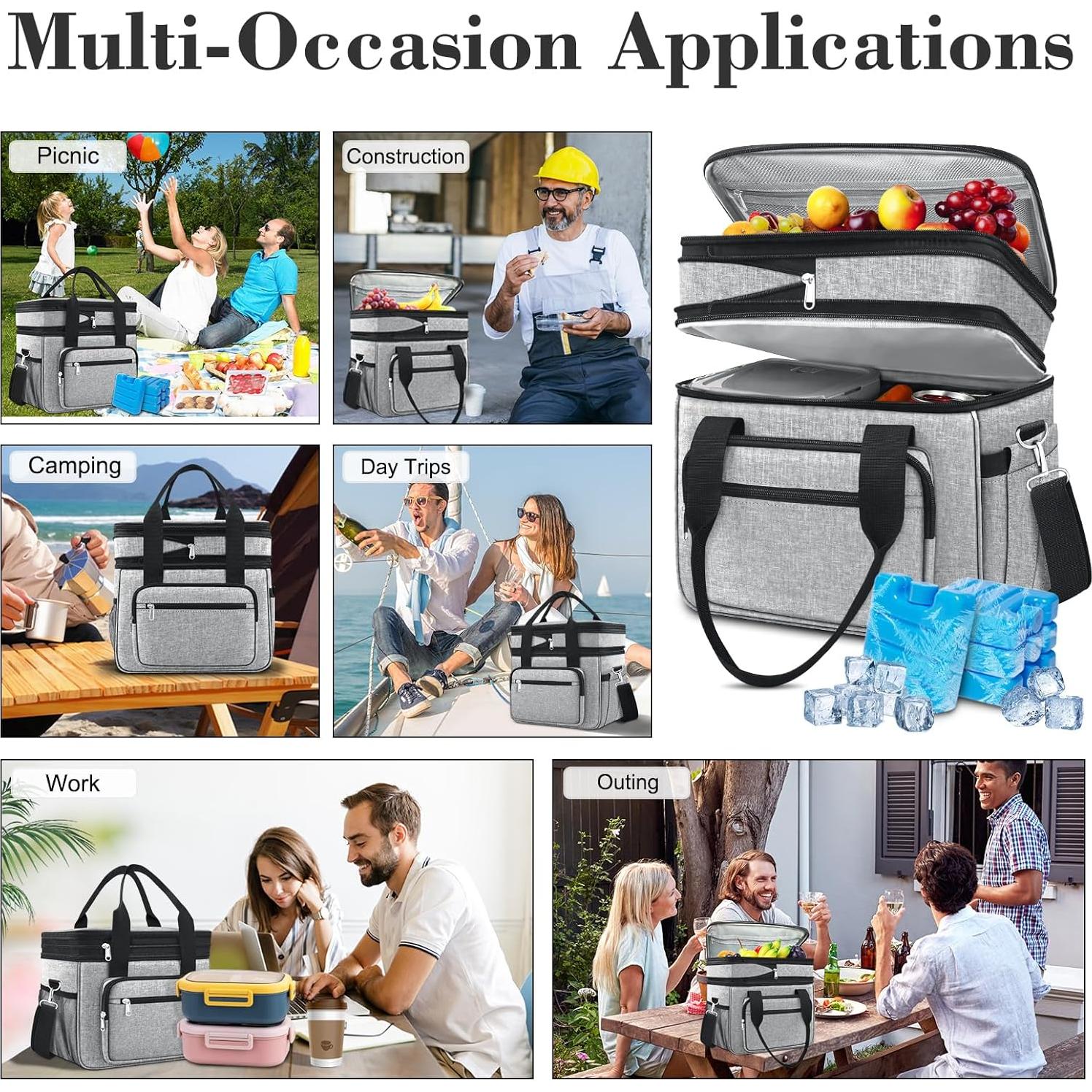 Bolsa Térmica Expandible 23L Coobiiya Gris Aislada con Hielo