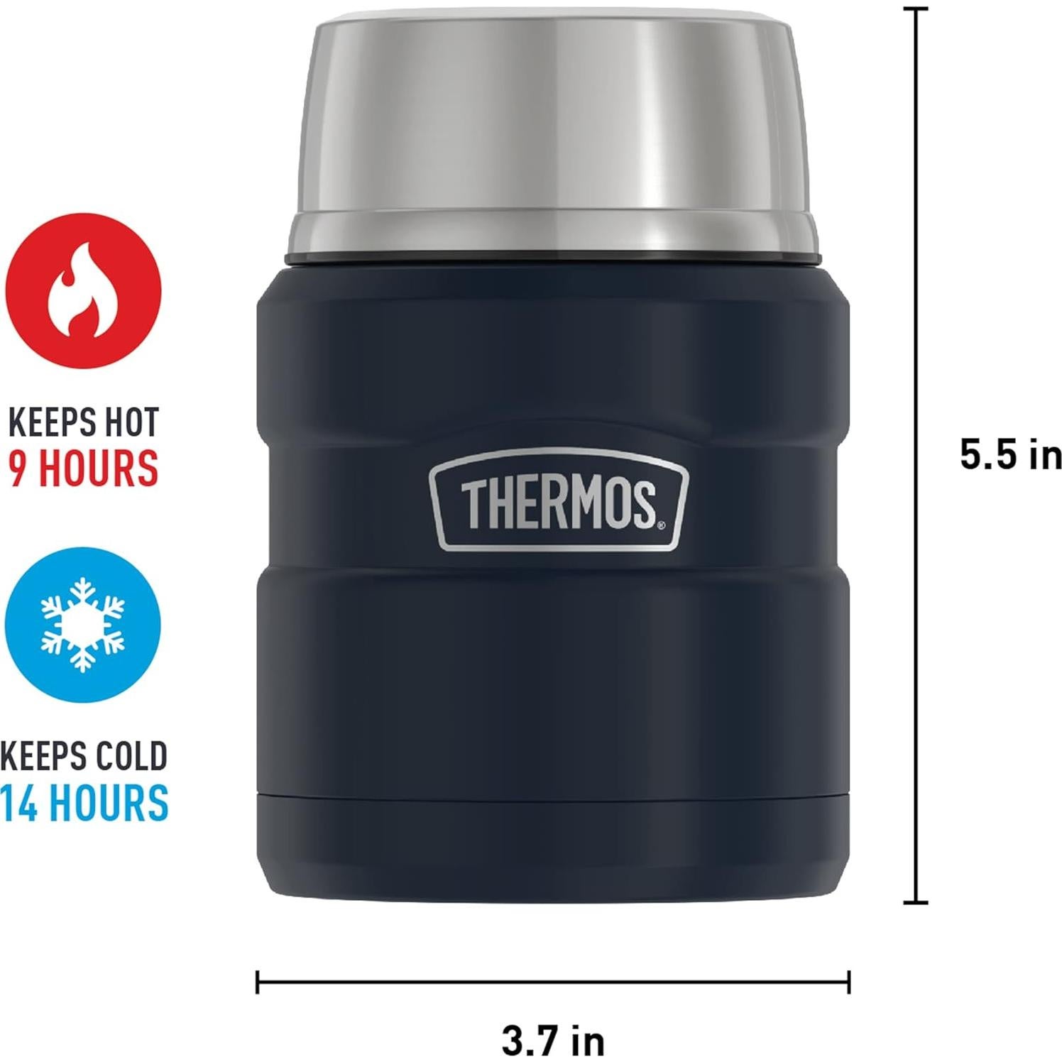 Tarro de Comida Aislado THERMOS Stainless King 473ml Azul