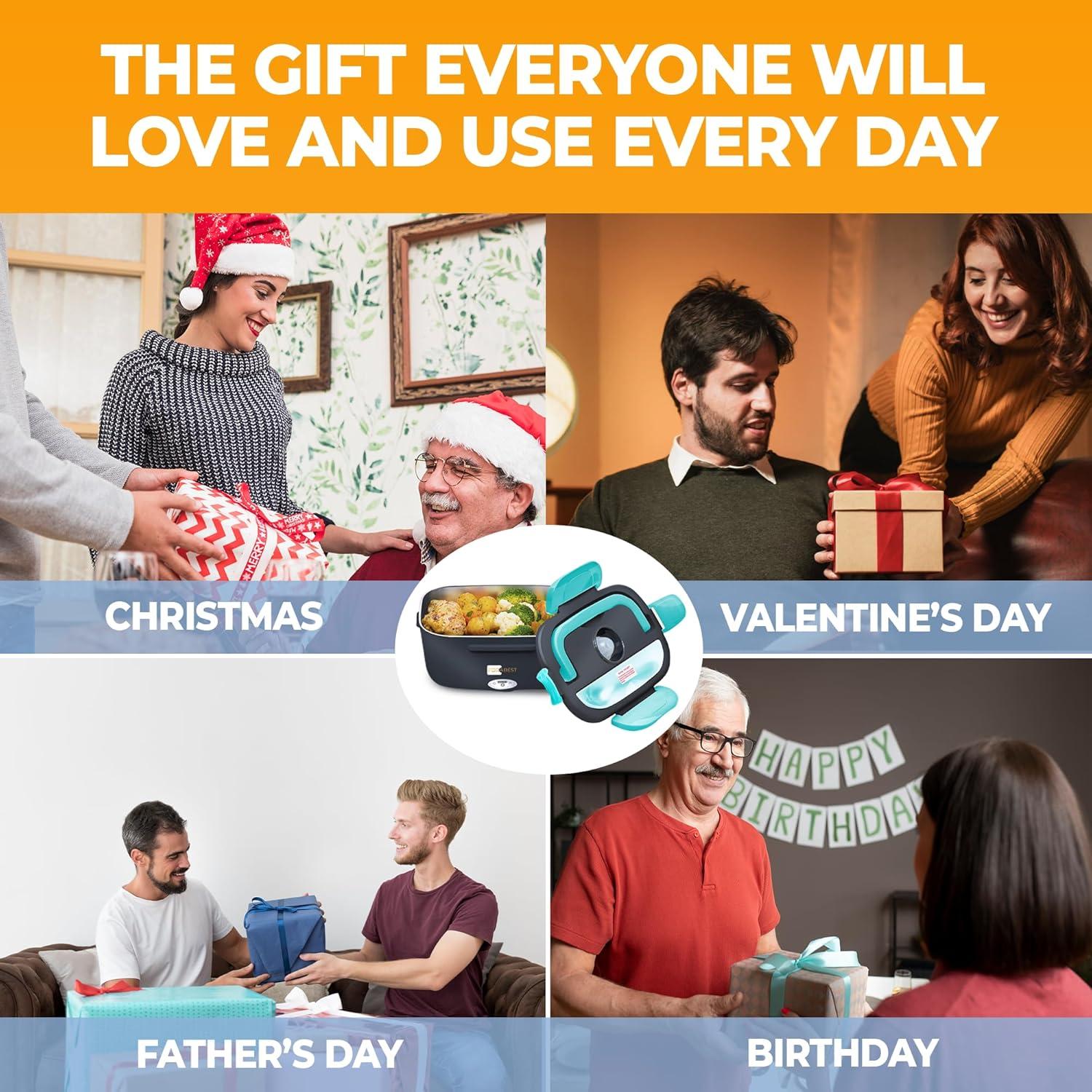 Caja de Almuerzo Eléctrica FORABEST 1.5L 80W Azul Neón