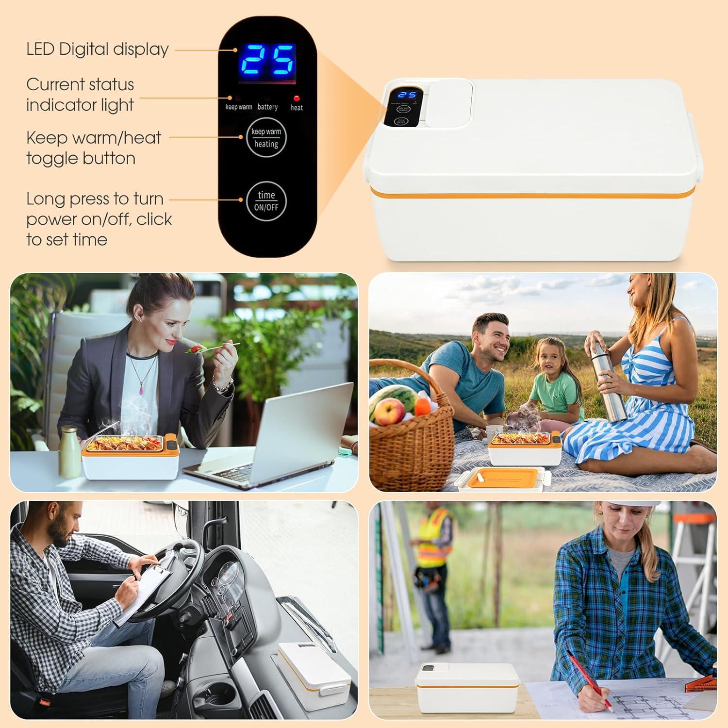 Caja de Almuerzo Eléctrica Suteng 1L Inalámbrica Acero Inoxidable