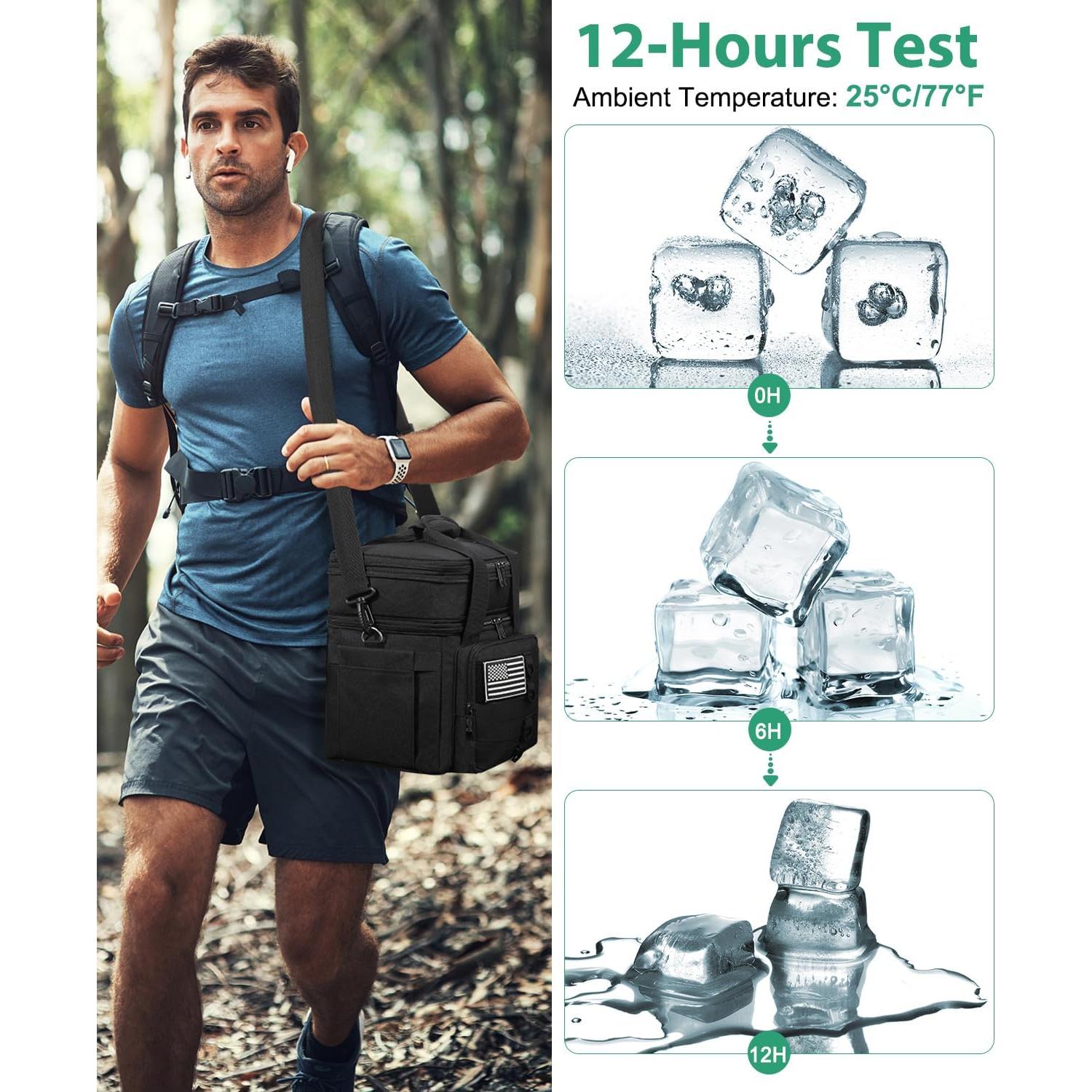 Bolsa de Almuerzo Táctica SumeStar 16.5L Negra Doble Compartimento