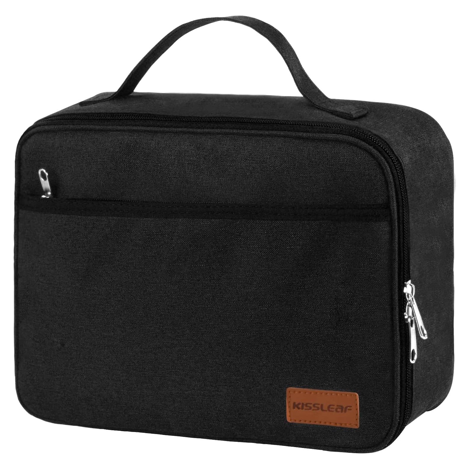 Bolsa de Almuerzo Aislada Kissleaf Negra 2.99L Impermeable