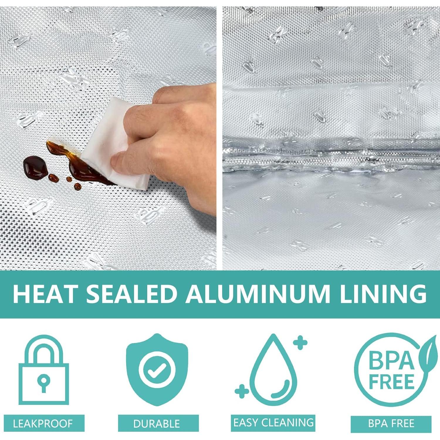 Bolsa de Almuerzo Aislada Kissleaf Negra 2.99L Impermeable