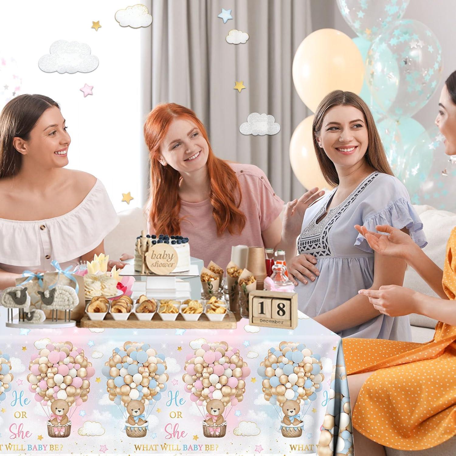 Manteles de Fiesta de Bebé Dydamud Oso 3Pcs Rosa y Azul