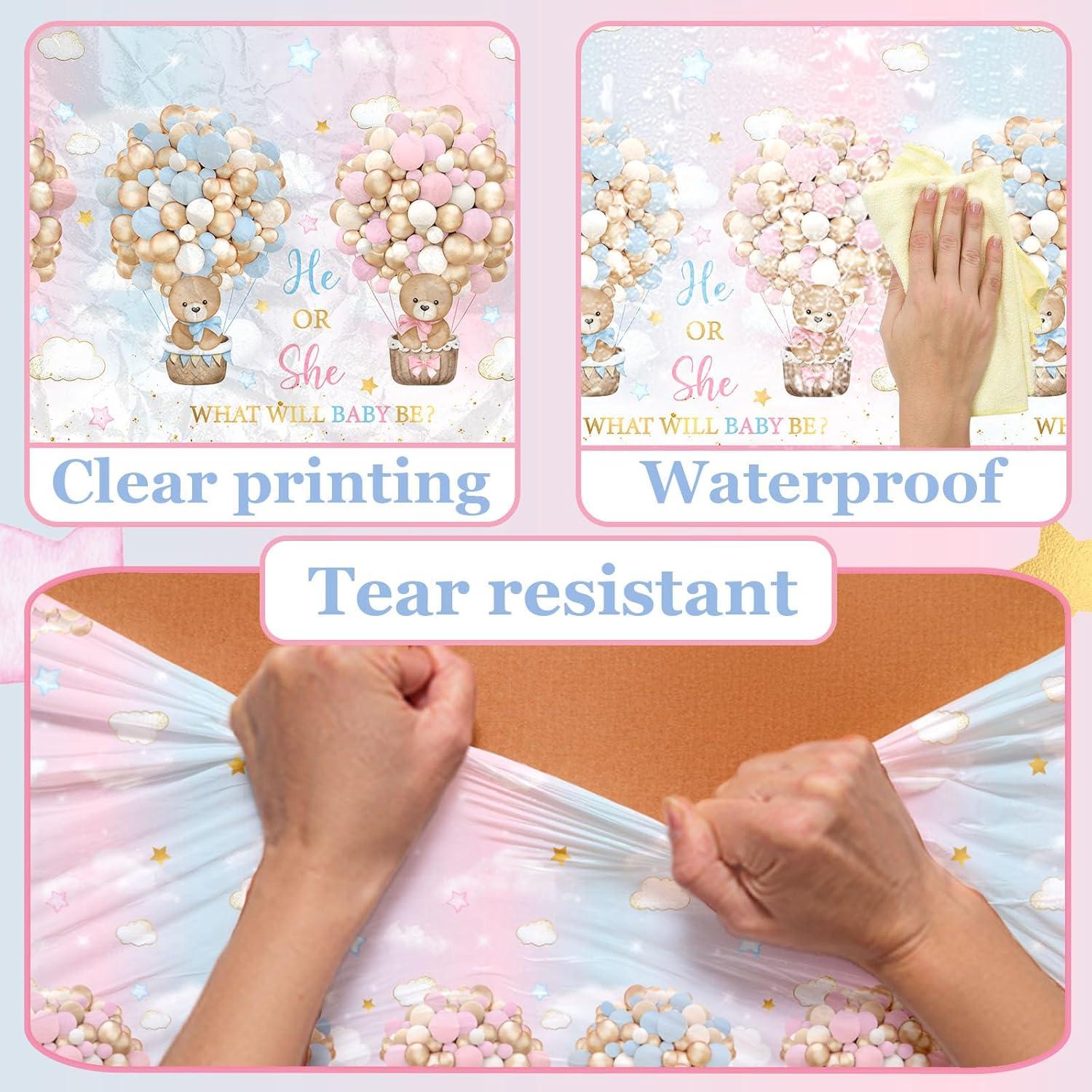 Manteles de Fiesta de Bebé Dydamud Oso 3Pcs Rosa y Azul