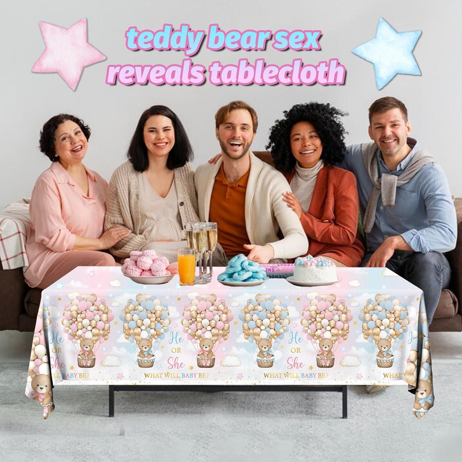 Manteles de Fiesta de Bebé Dydamud Oso 3Pcs Rosa y Azul