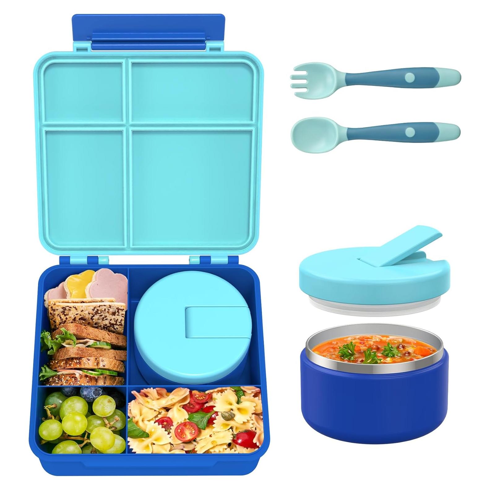 Caja de Almuerzo Bento Azul con Termo Aislado 226g