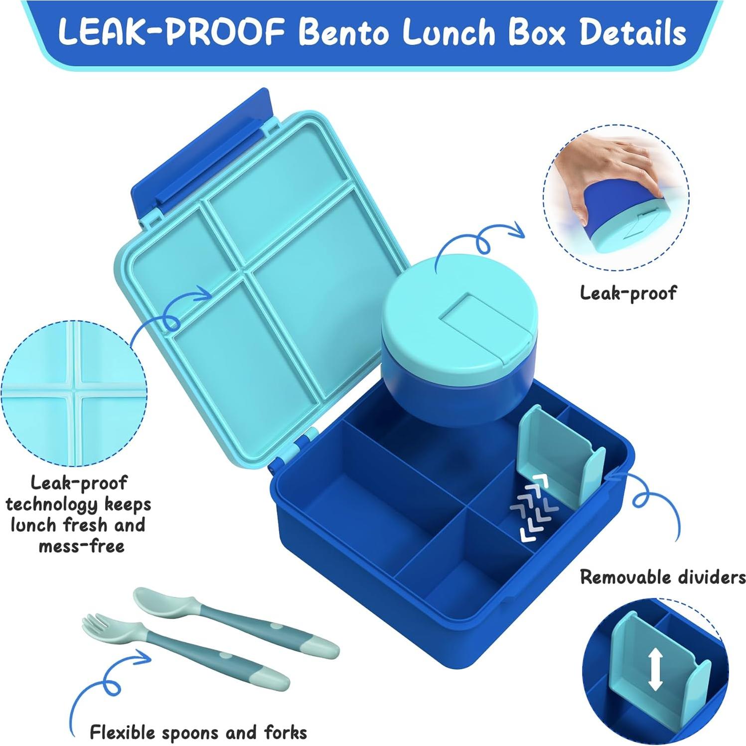 Caja de Almuerzo Bento Azul con Termo Aislado 226g