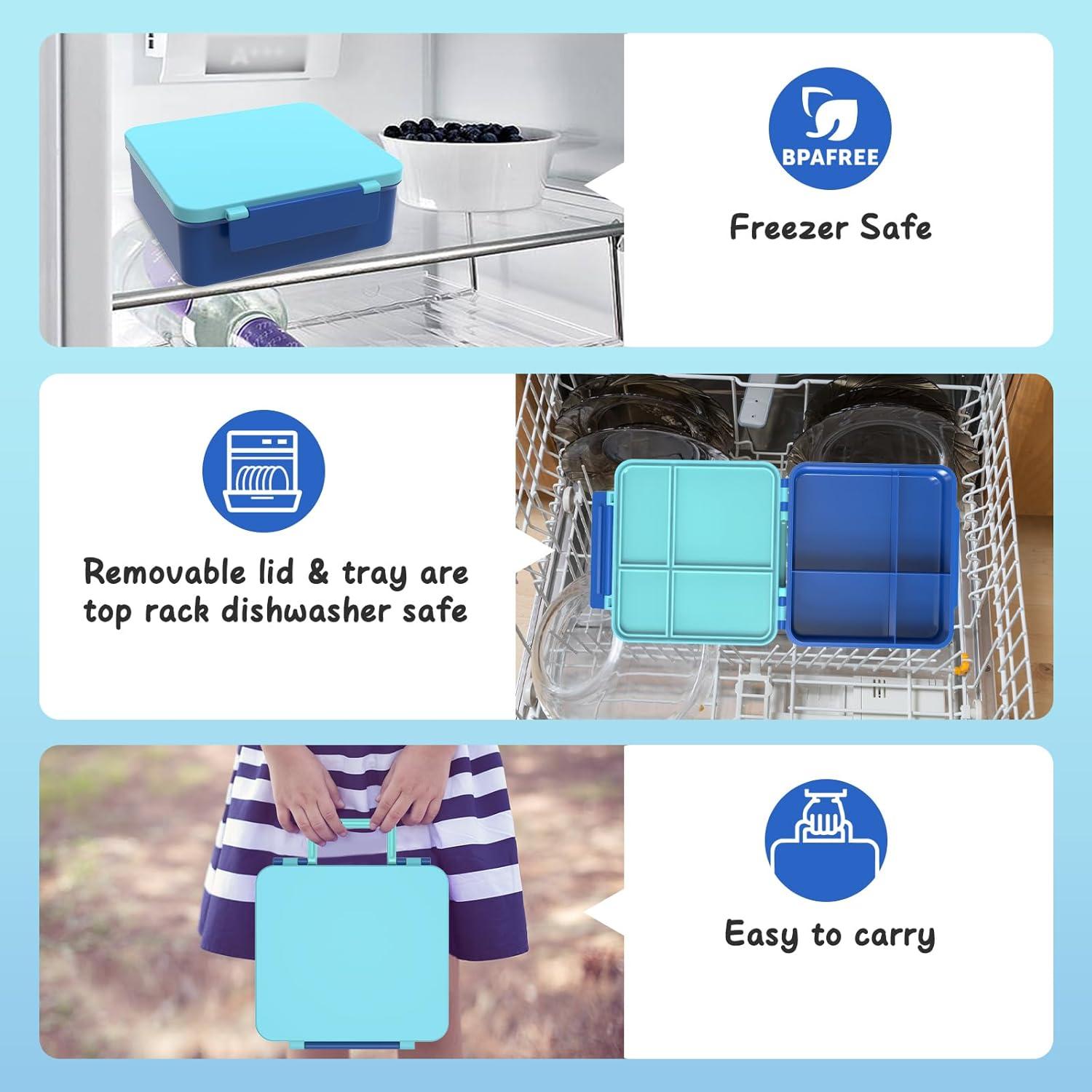 Caja de Almuerzo Bento Azul con Termo Aislado 226g