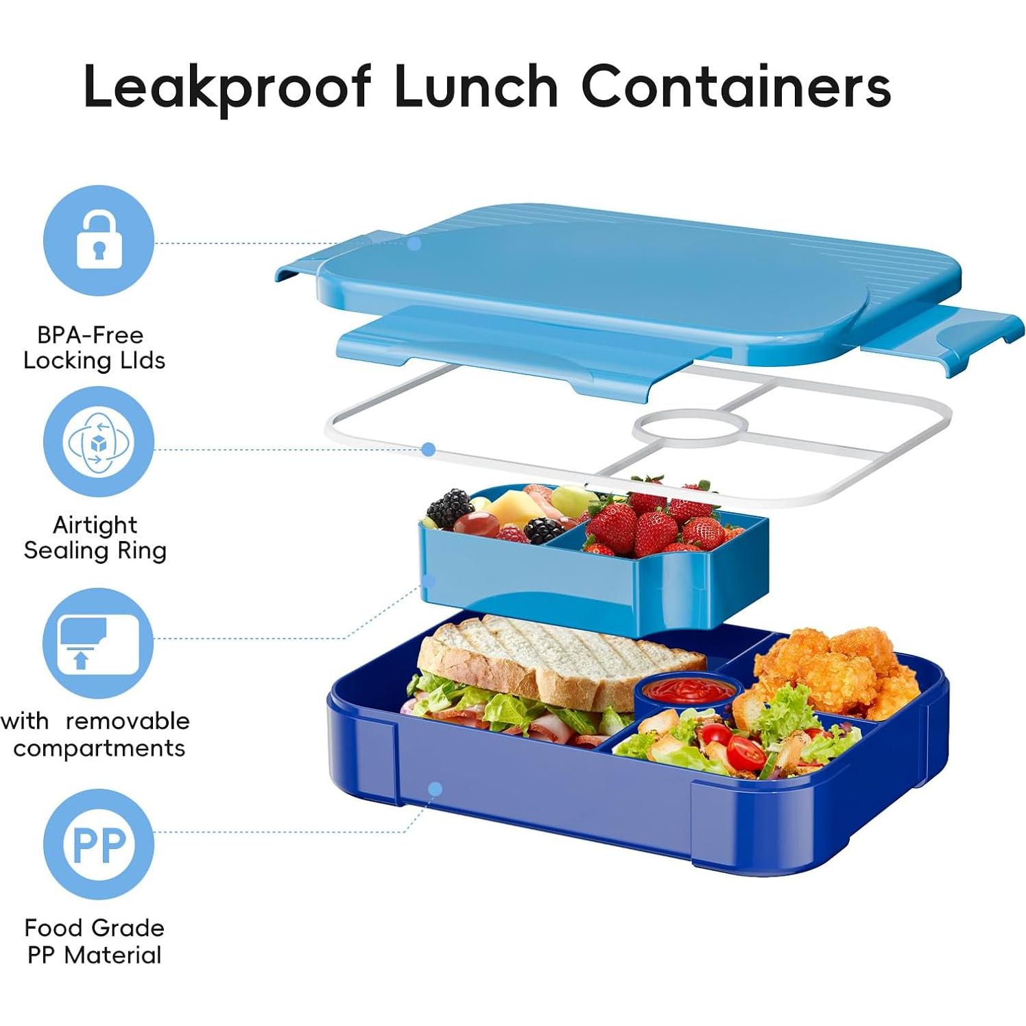 Caja de Almuerzo Bento Winproper 1150 ml 6 Compartimentos Azul