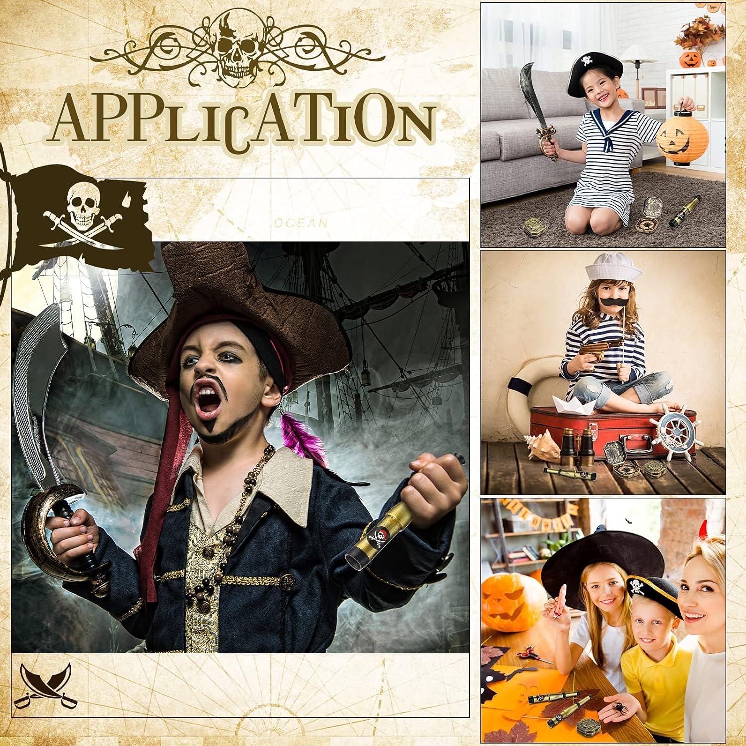 Set 2 Piezas Juguetes Telescopio y Brújula Pirata Gejoy