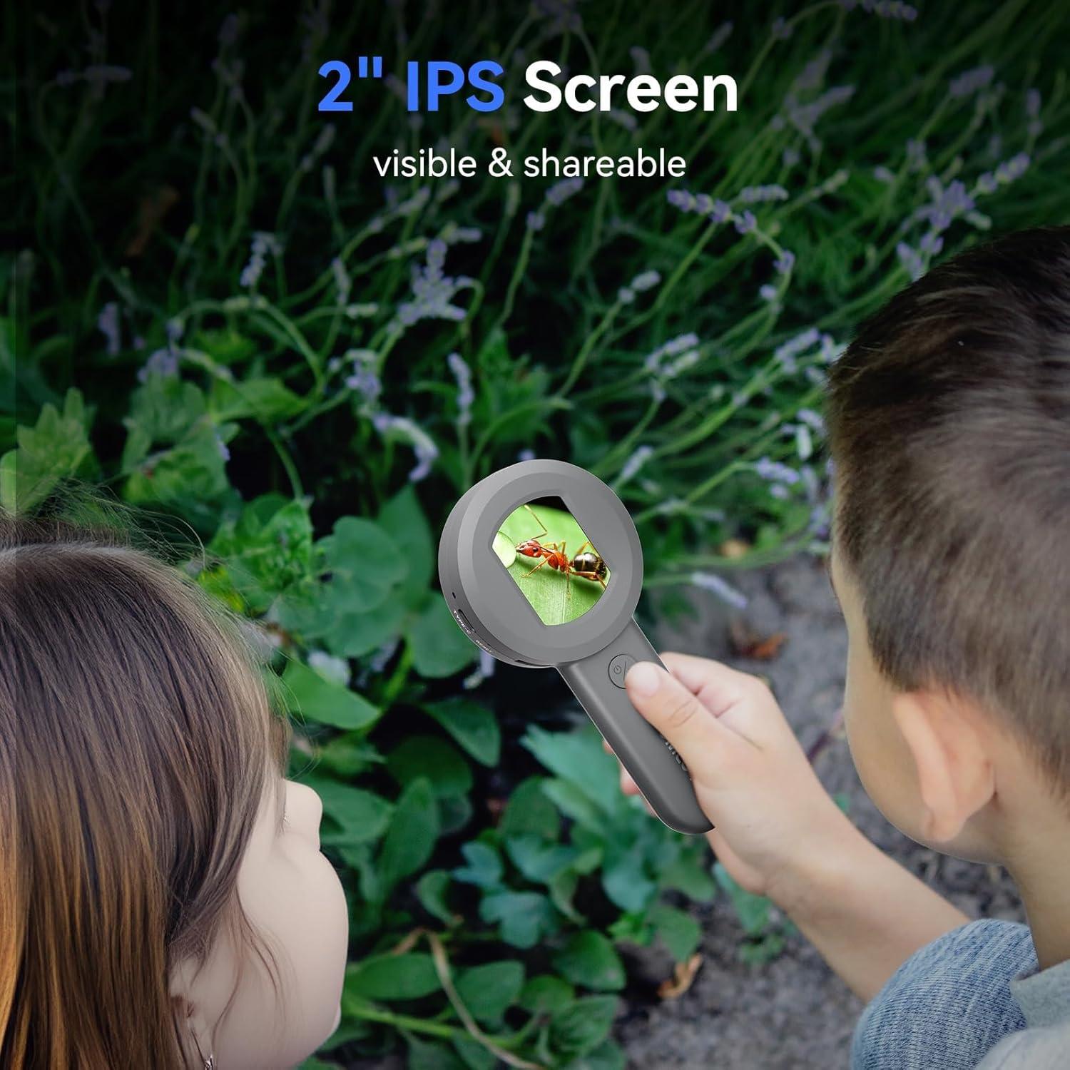 Microscopio digital TOMLOV P10 con pantalla 2" y 100X