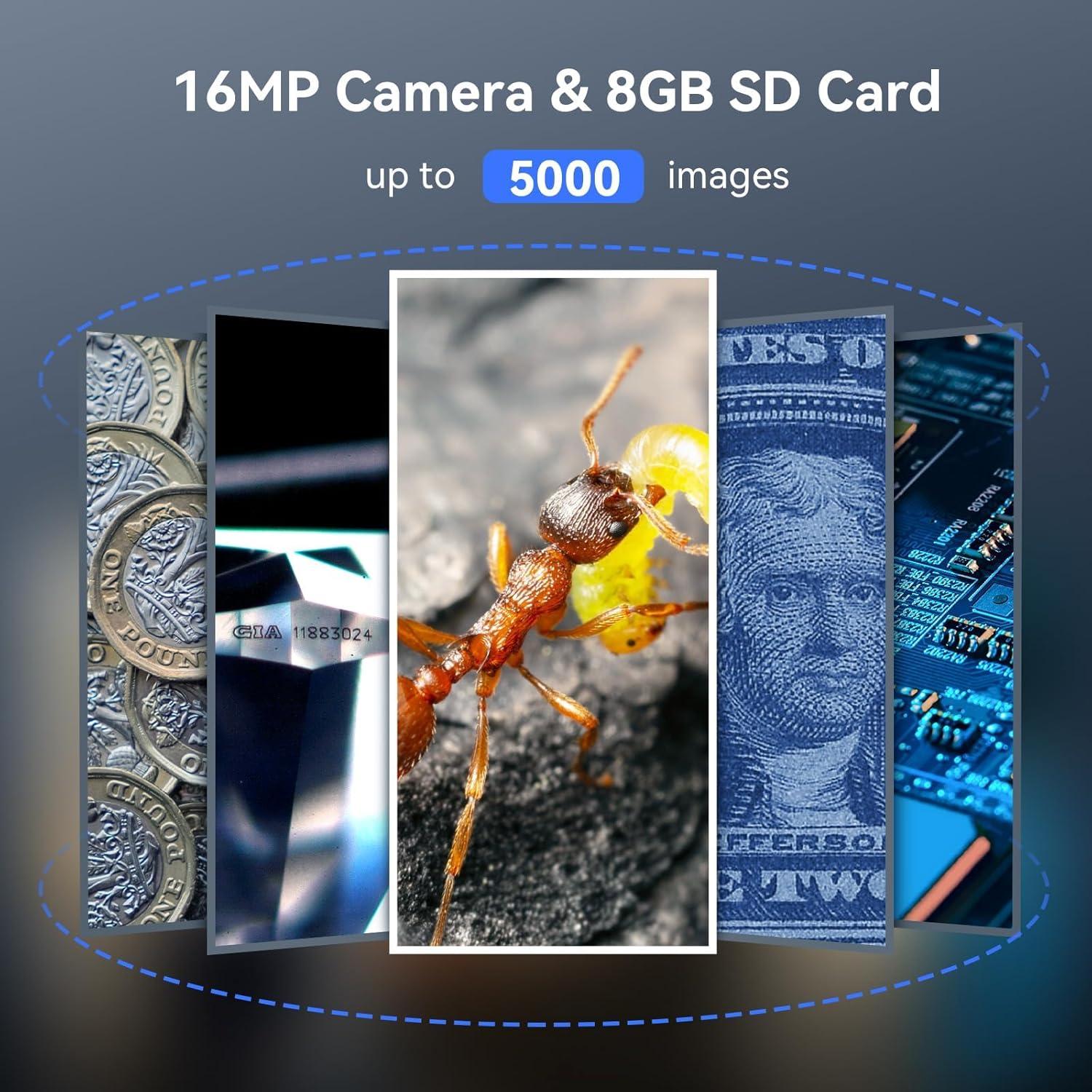 Microscopio digital TOMLOV P10 con pantalla 2" y 100X