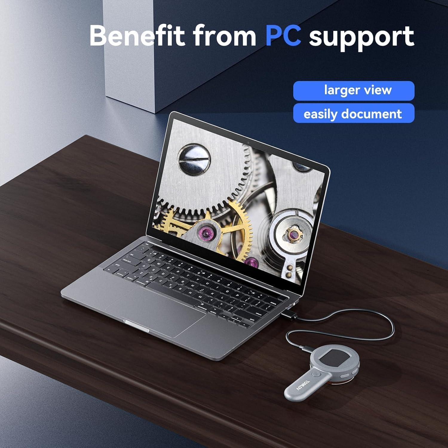 Microscopio digital TOMLOV P10 con pantalla 2" y 100X