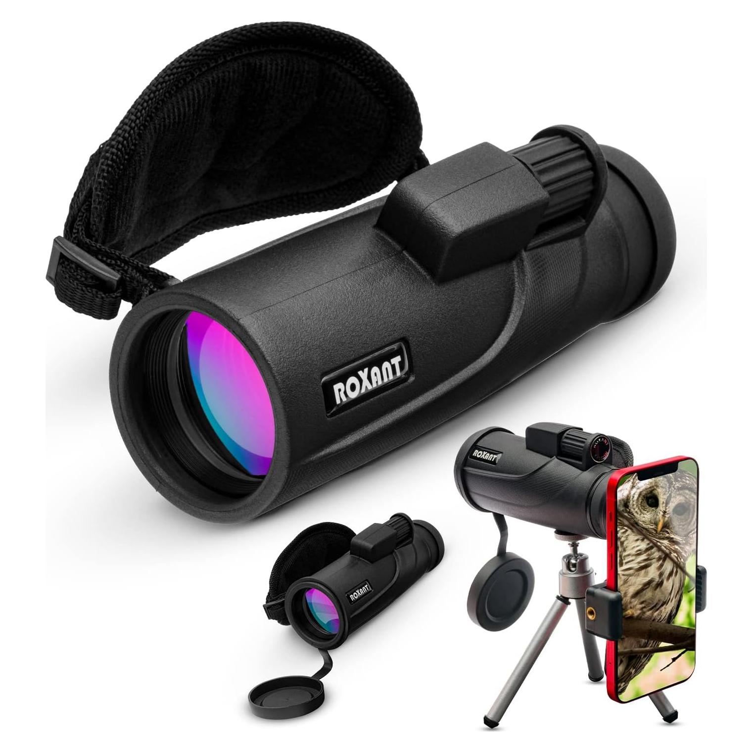 Telescopio Monocular Roxant Falcon 10x42 HD con Accesorios