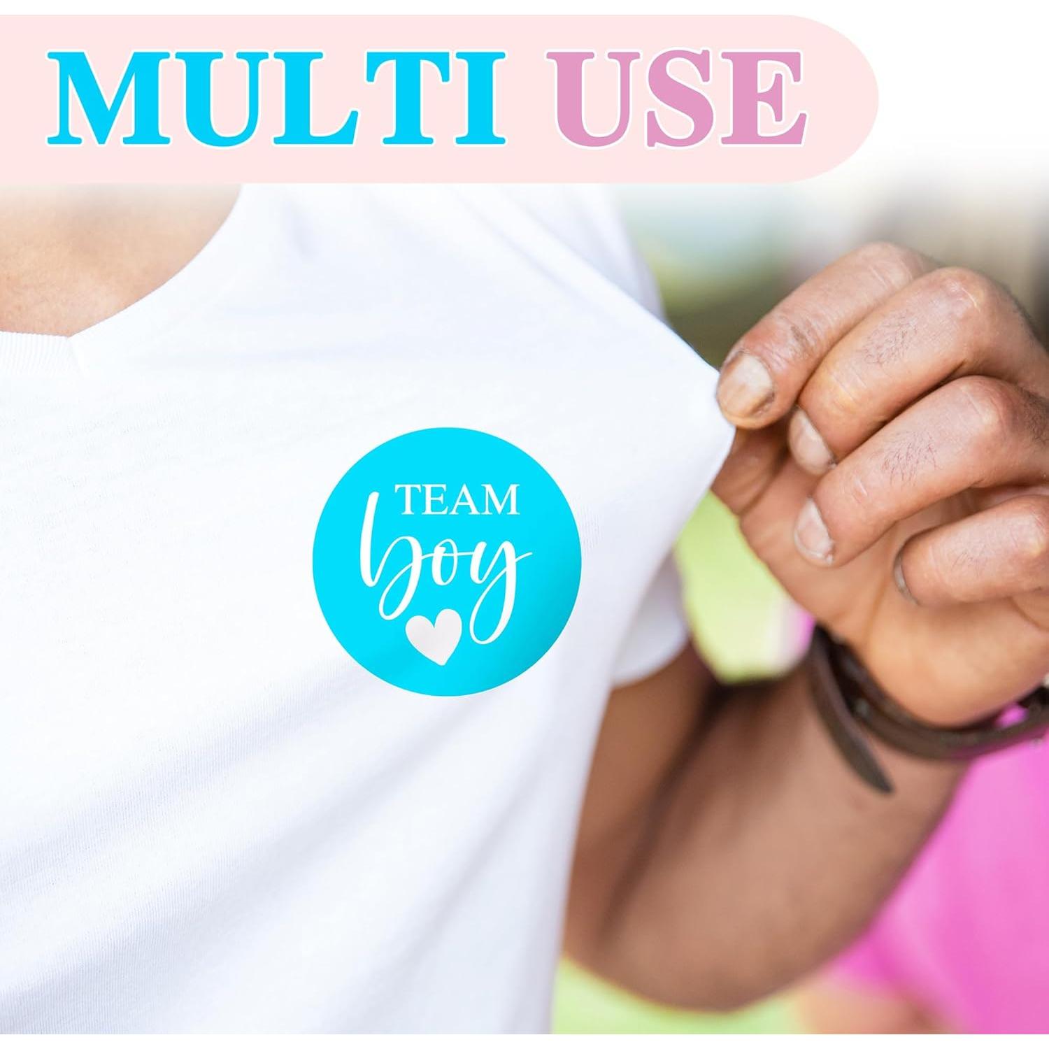 Stickers de Revelación de Género ZouYee - 100 Piezas Rosa/Azul